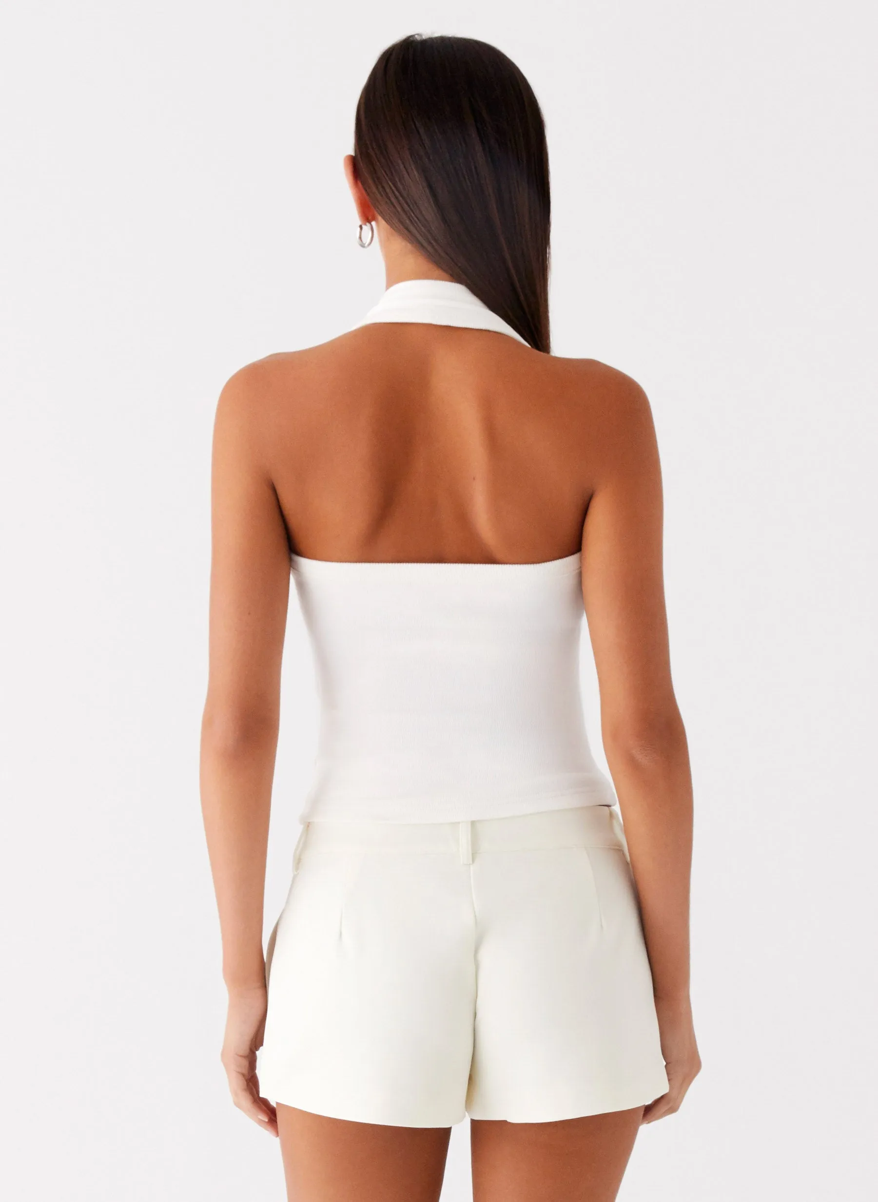 Oslo Mini Shorts - Ivory Body shaping Reflective accents
