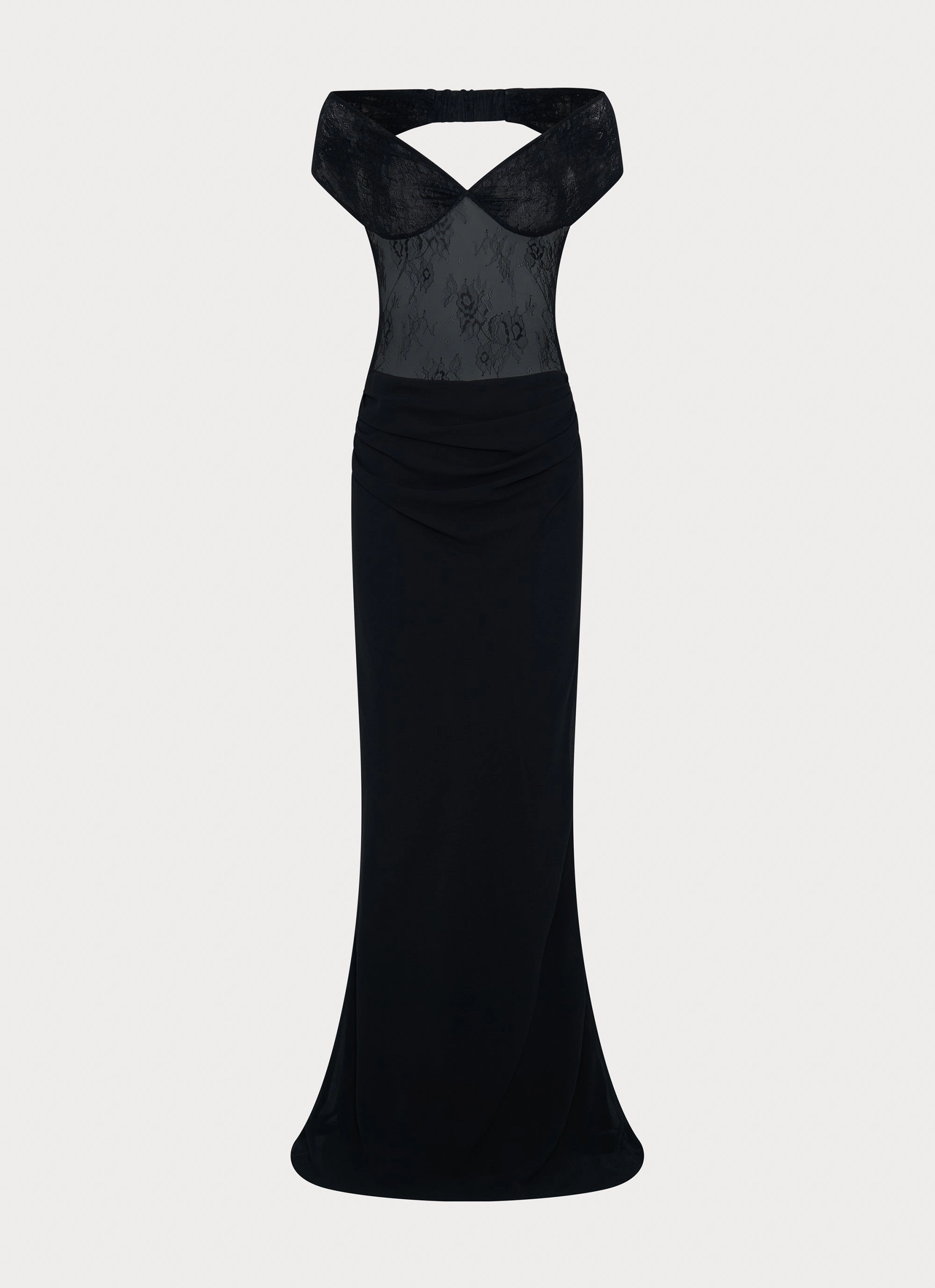 Button Accent Elle Maxi Dress - Black