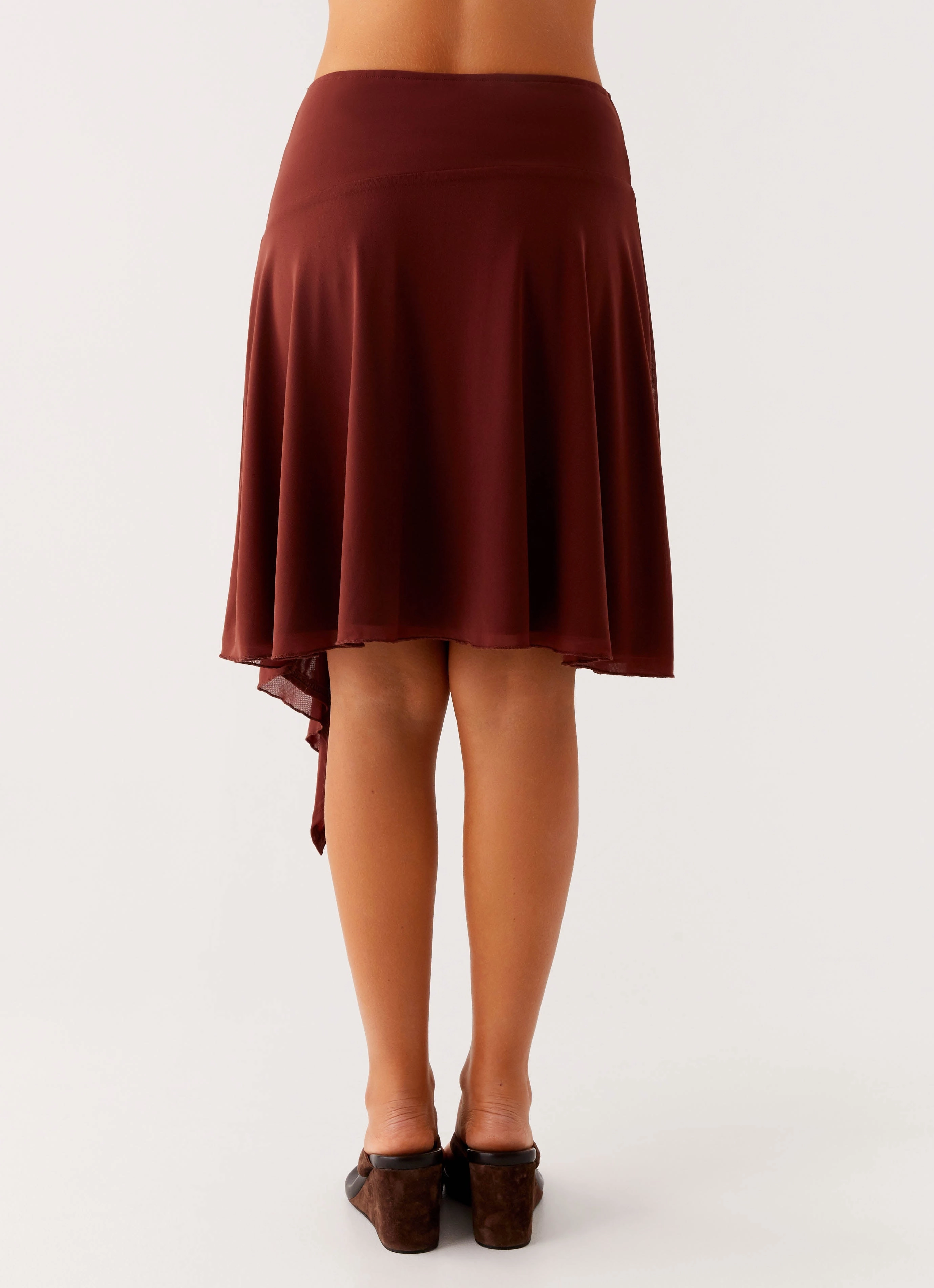 Curve Friendly Mirage Midi Skirt - Chocolate