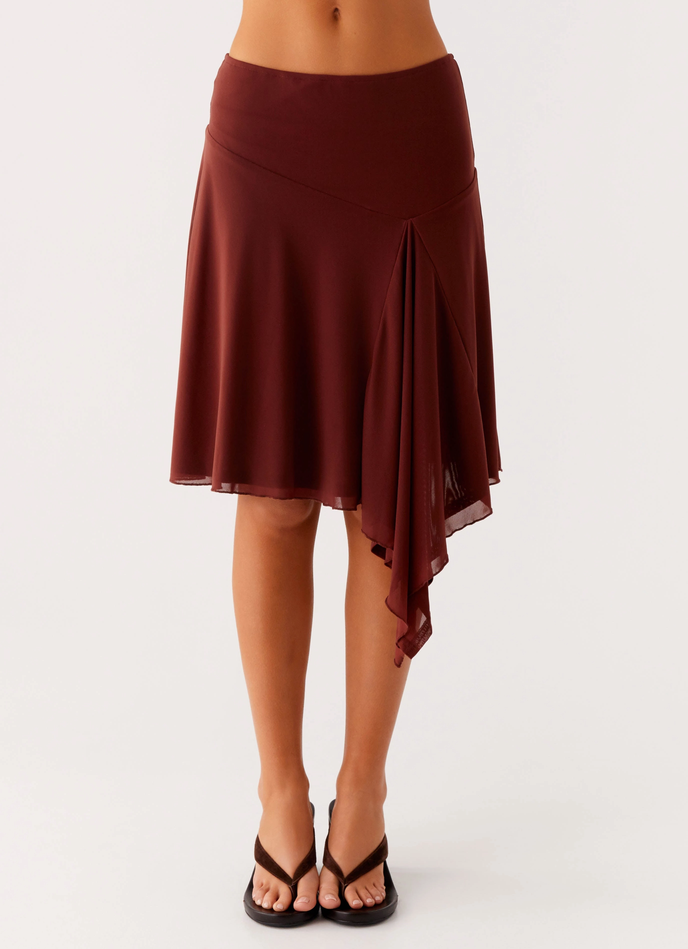 City Mood Mirage Midi Skirt - Chocolate