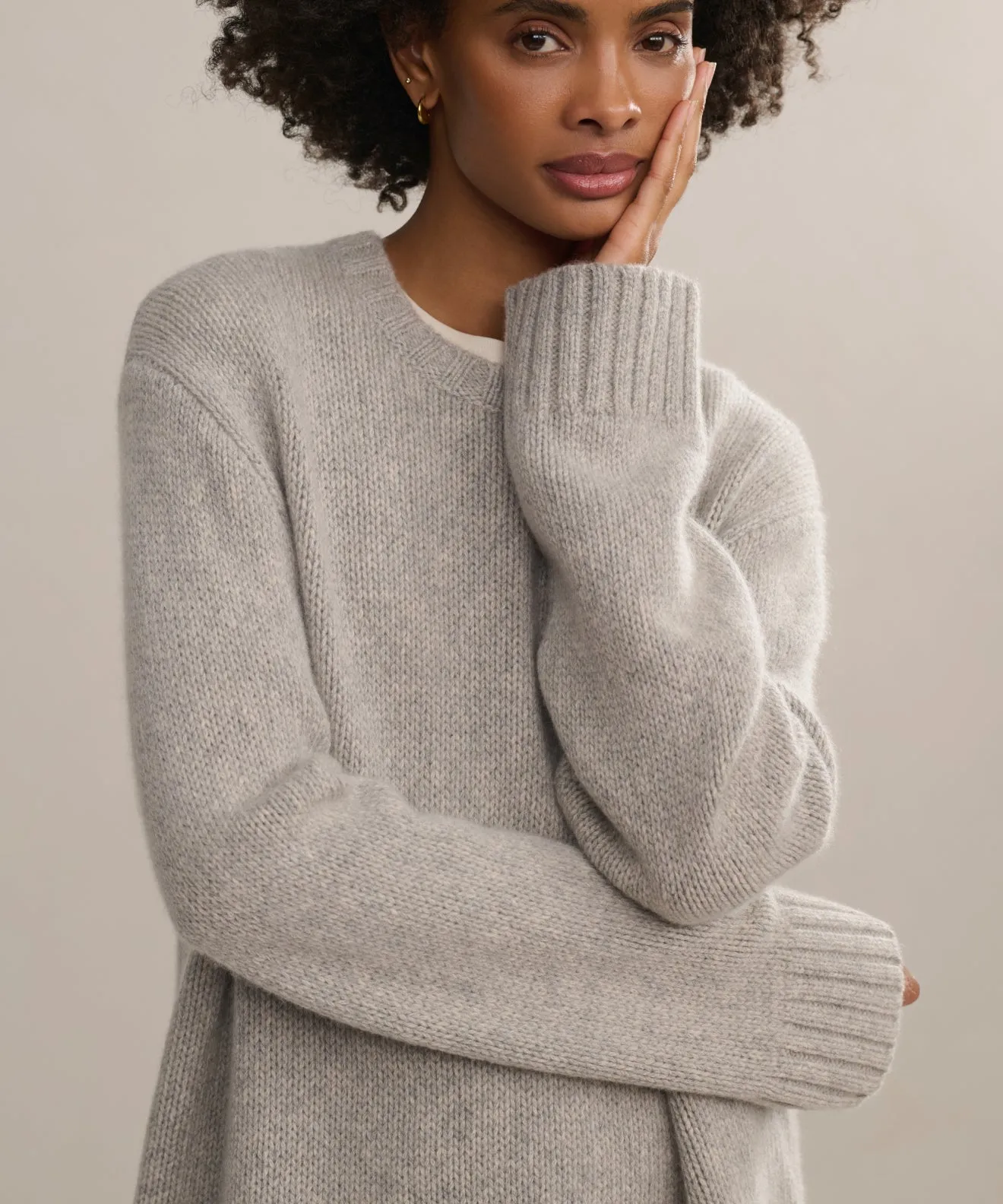 Cashmere Amelia Crewneck Relaxed Design Airflow Optimized Weave