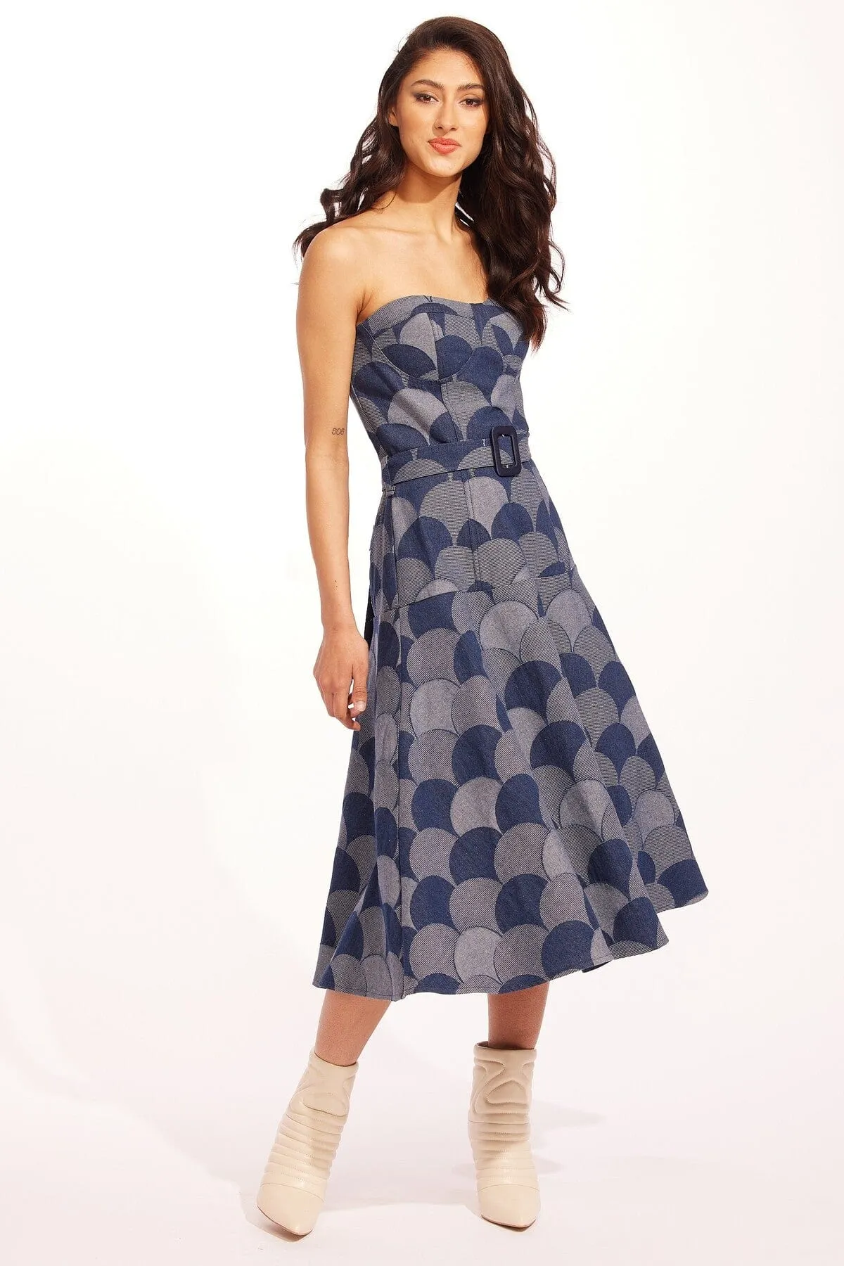 Mandoline Dress - Atomic Denim Body Ease Saturated Hue