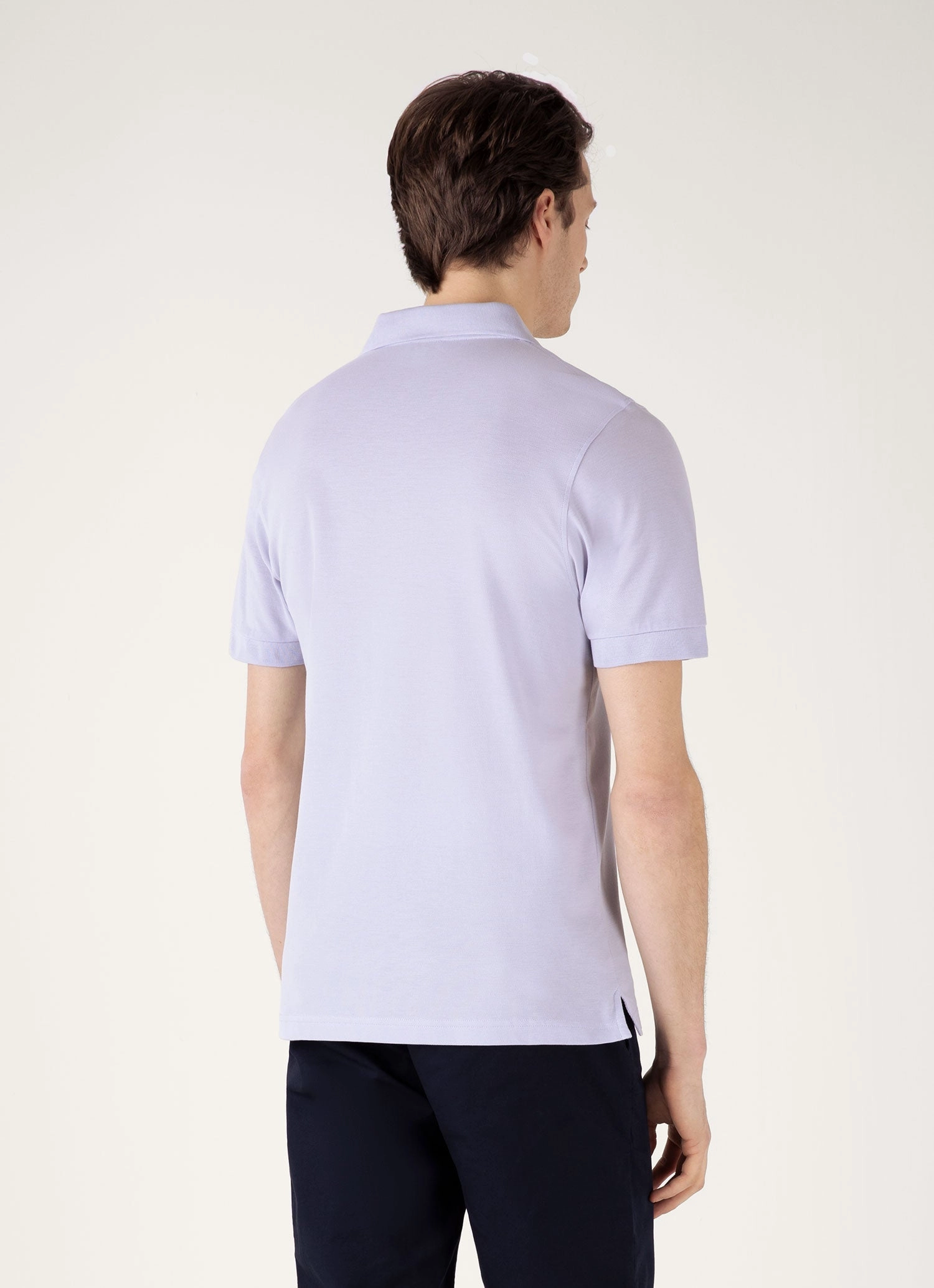 YarnDyed Construction Versatile Layer Men's Piqu?? Polo Shirt in Pale Lilac