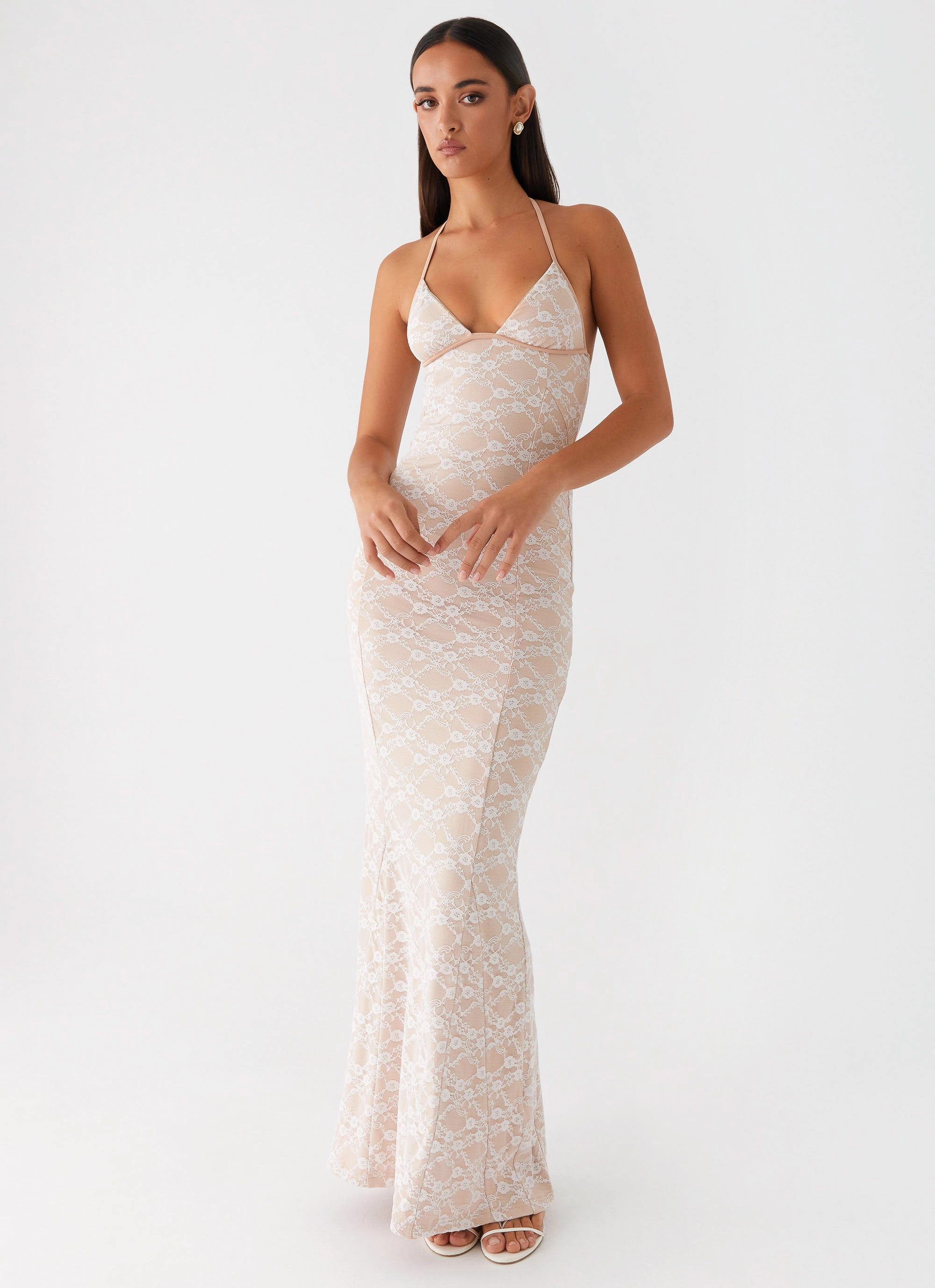 Jolina Lace Maxi Dress - White Refined Vibe