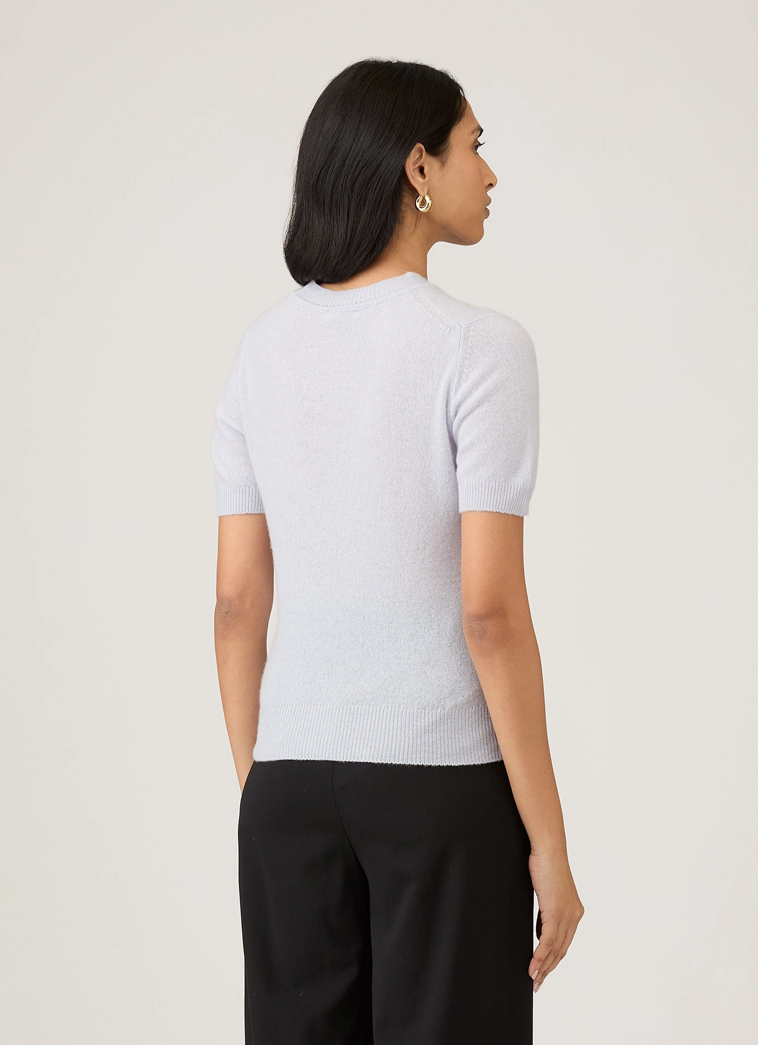 Women's Cashmere T-Shirt in Ice Blue Urban Trend