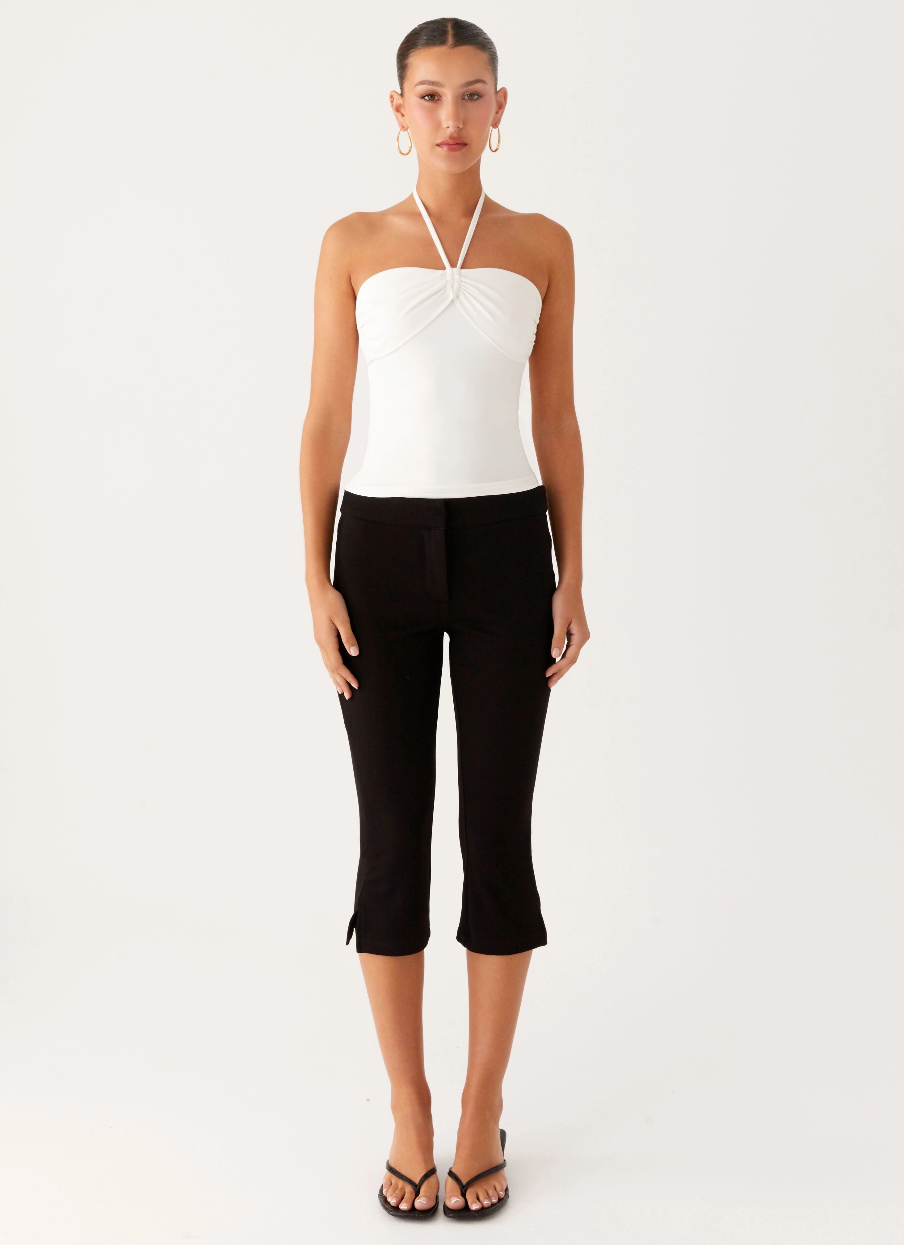 Recycled Polyester Blend Good Thing Halter Top - White