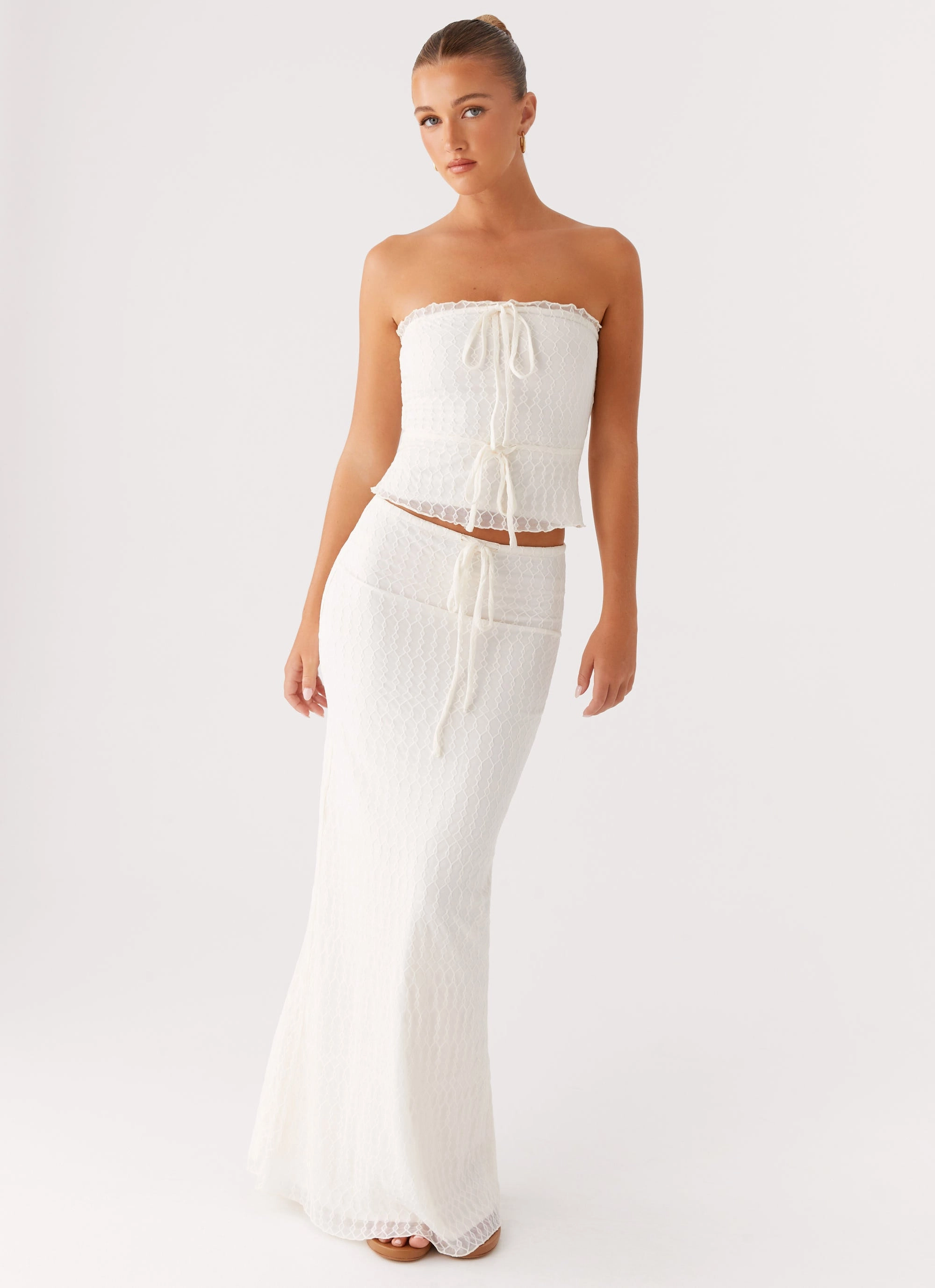 Casual Pullover Yarn Dyed Stripes Blakely Tube Top - Ivory