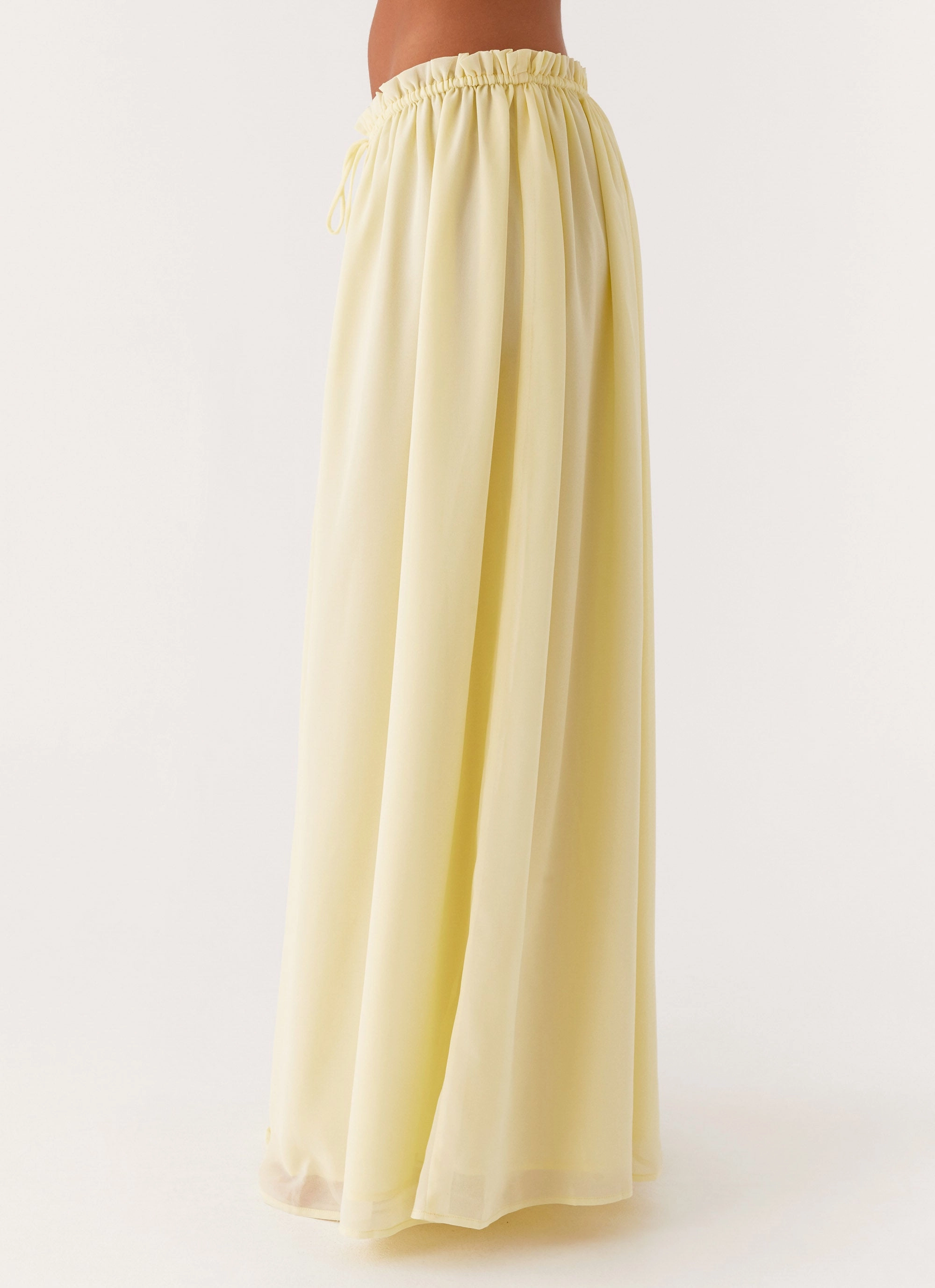 Sunny Beach Day Breezy-Fabric Zaya Maxi Skirt - Yellow