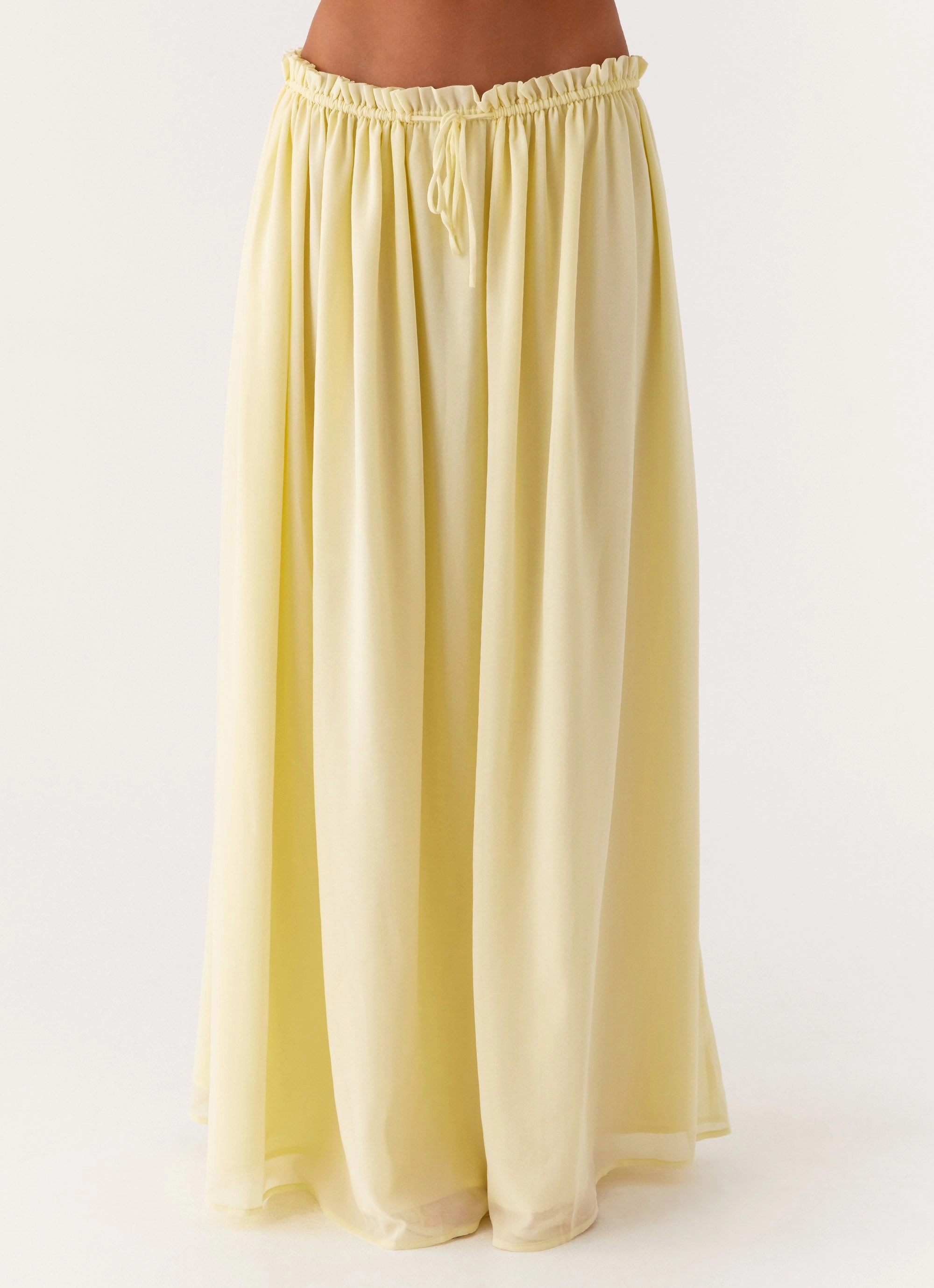 Sunny Vibes Seamless Edge Binding Zaya Maxi Skirt - Yellow
