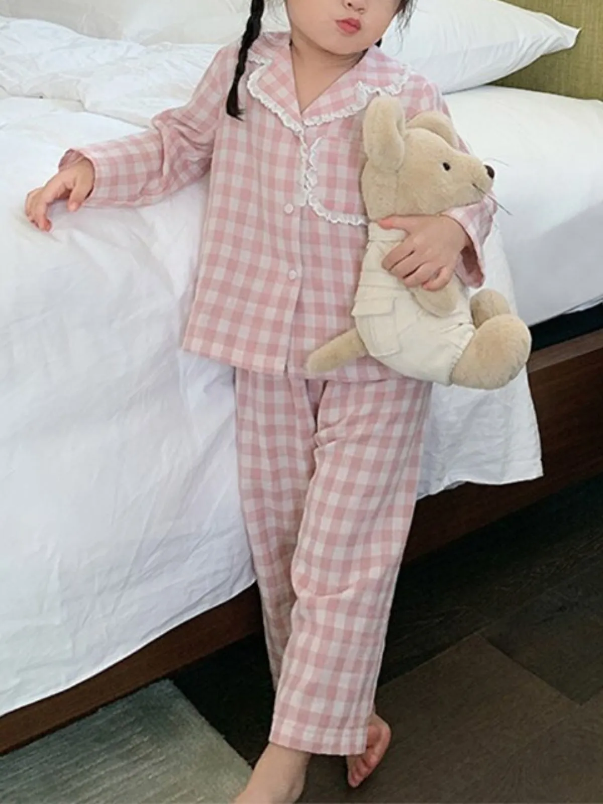 Snooze In Style Pink Gingham Pajamas