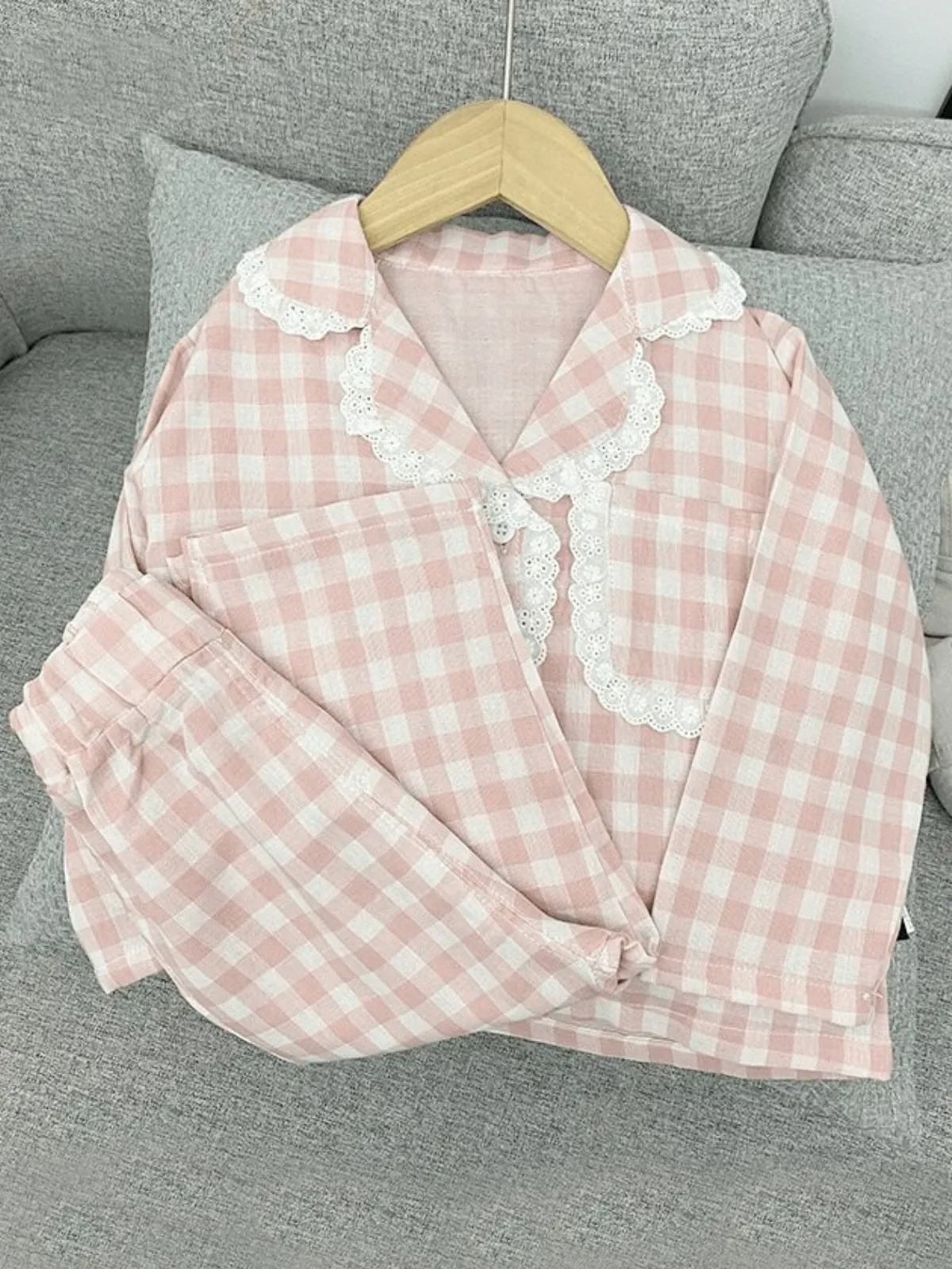 Snooze In Style Pink Gingham Pajamas