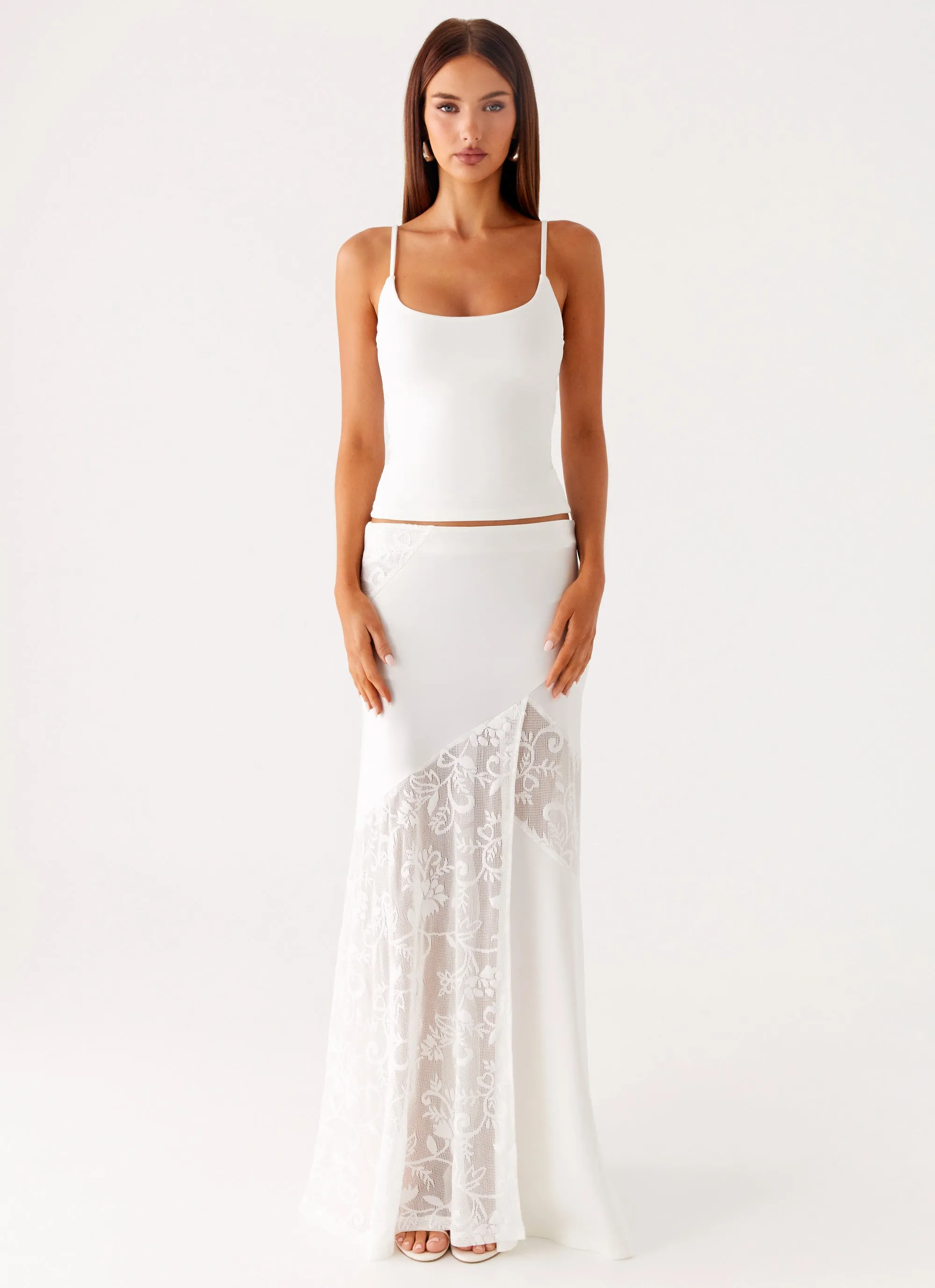 Dasie Lace Maxi Skirt - White TemperatureRegulation
