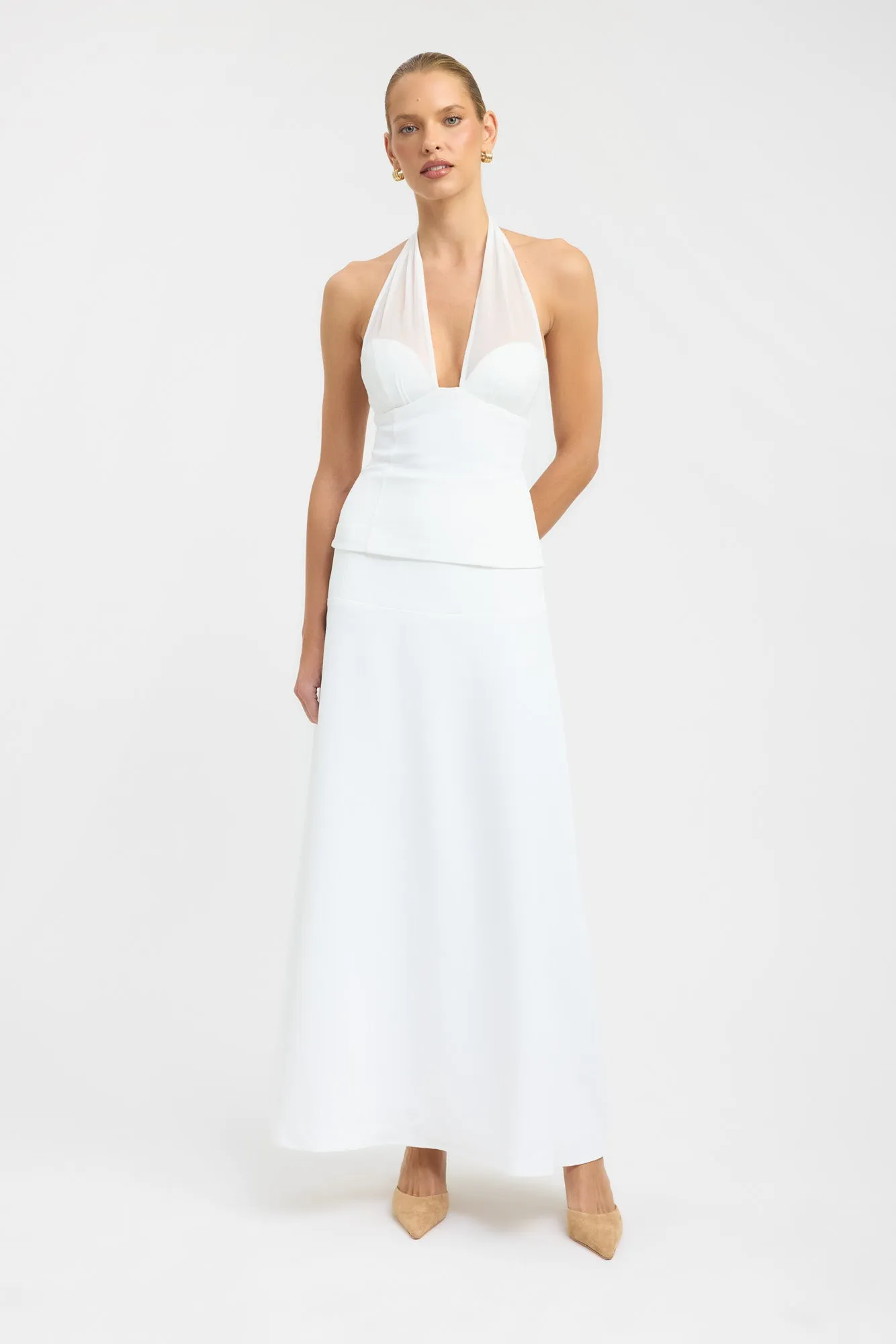 Oyster Full Maxi Skirt Comfort Fit Crafted Detail