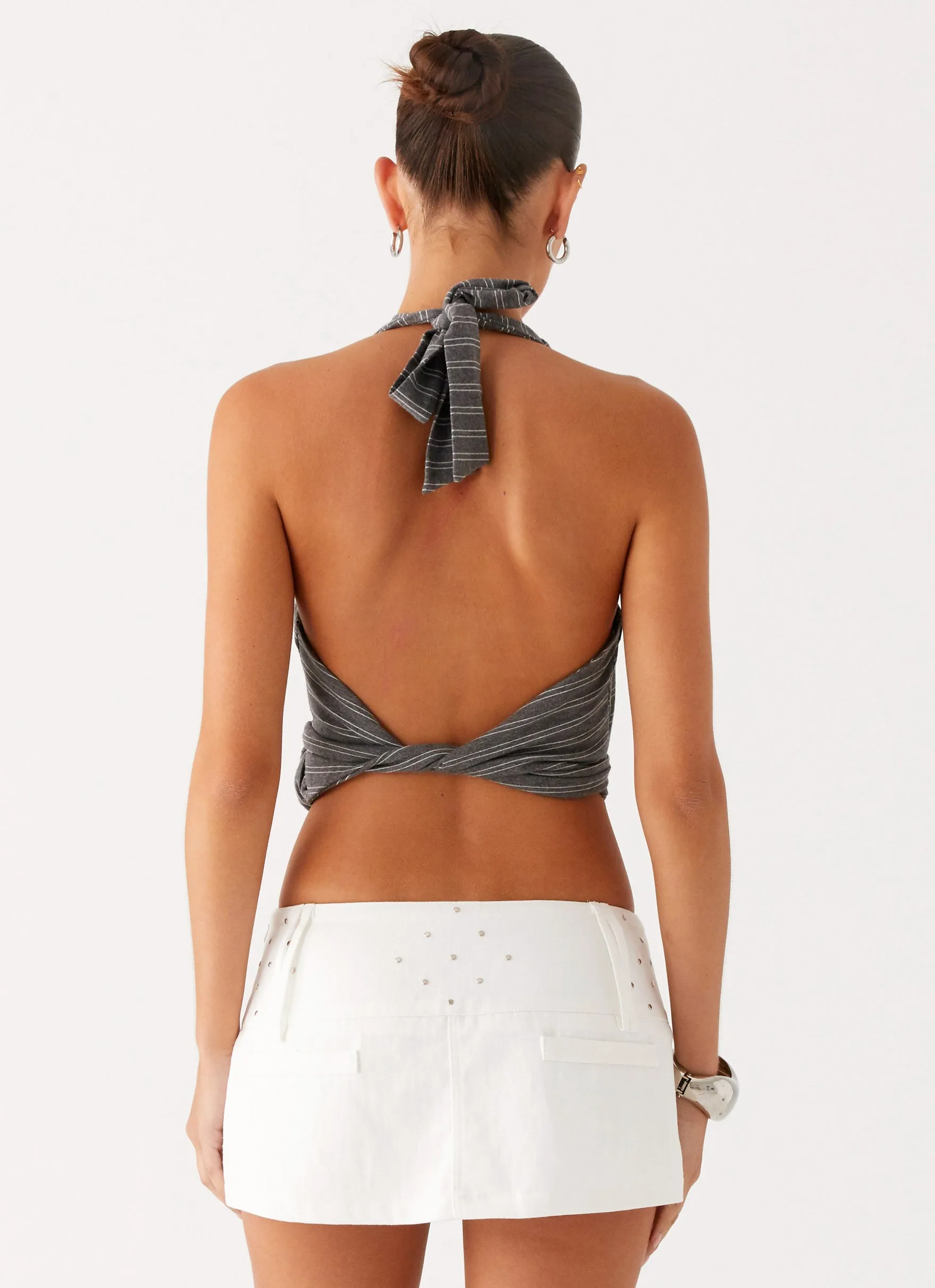 Quick Wear Rugged Wear Hot Shot Studded Denim Mini Skort - White