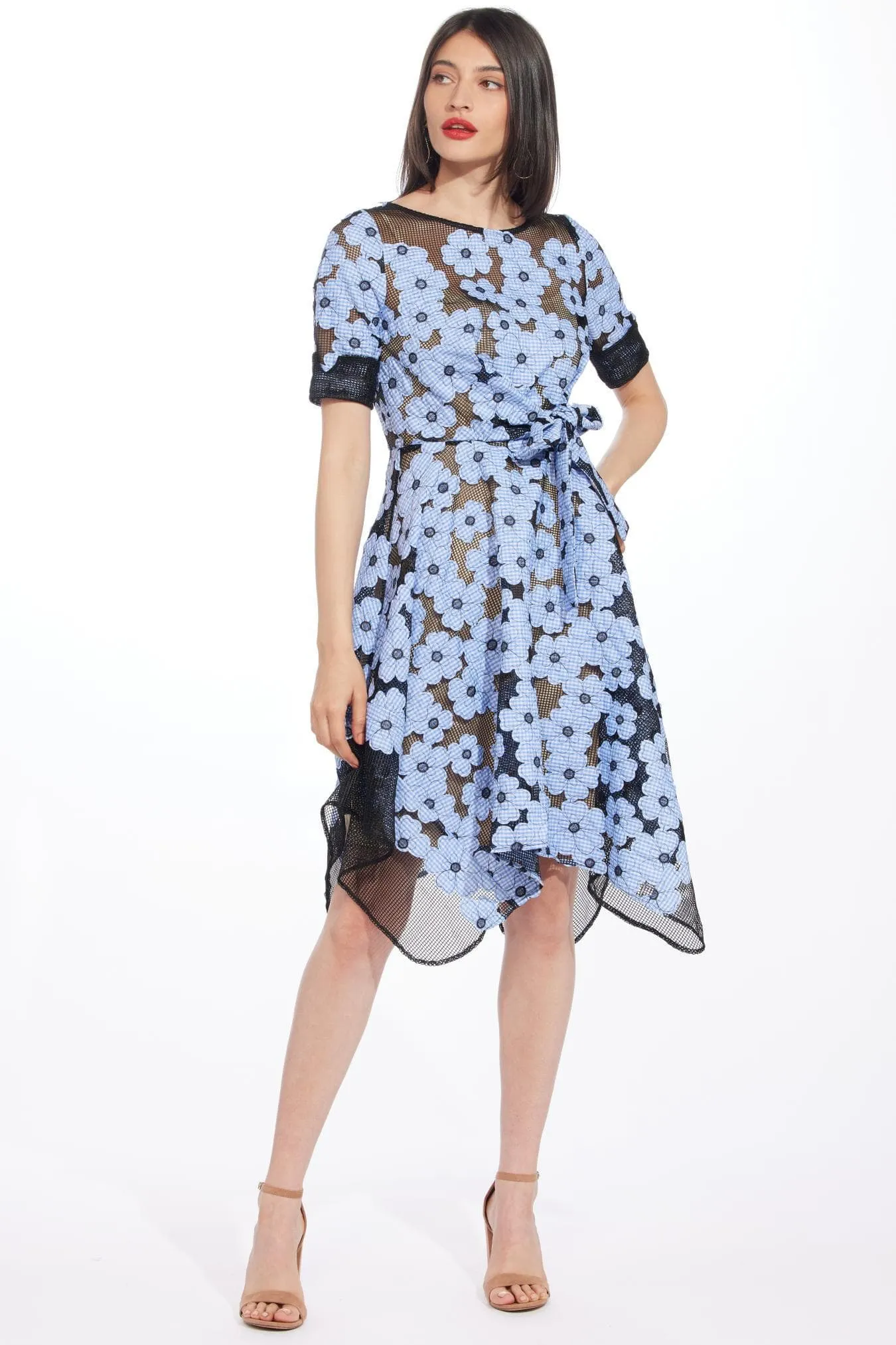 Ezra Dress- Daisy Blue Charming Comfort Collar Accent