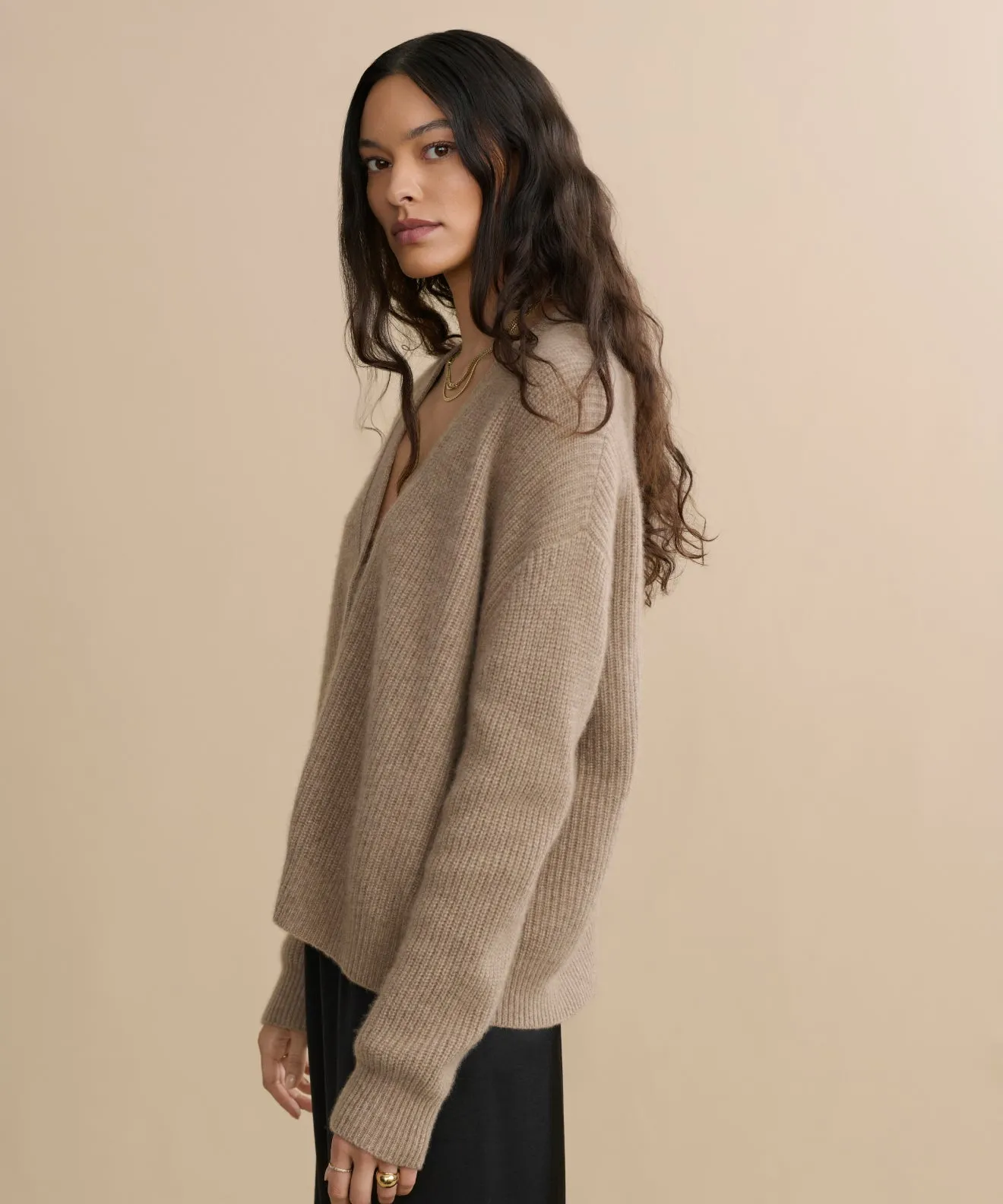 Cropped Cashmere Cocoon Cardigan Airflow Ventilation