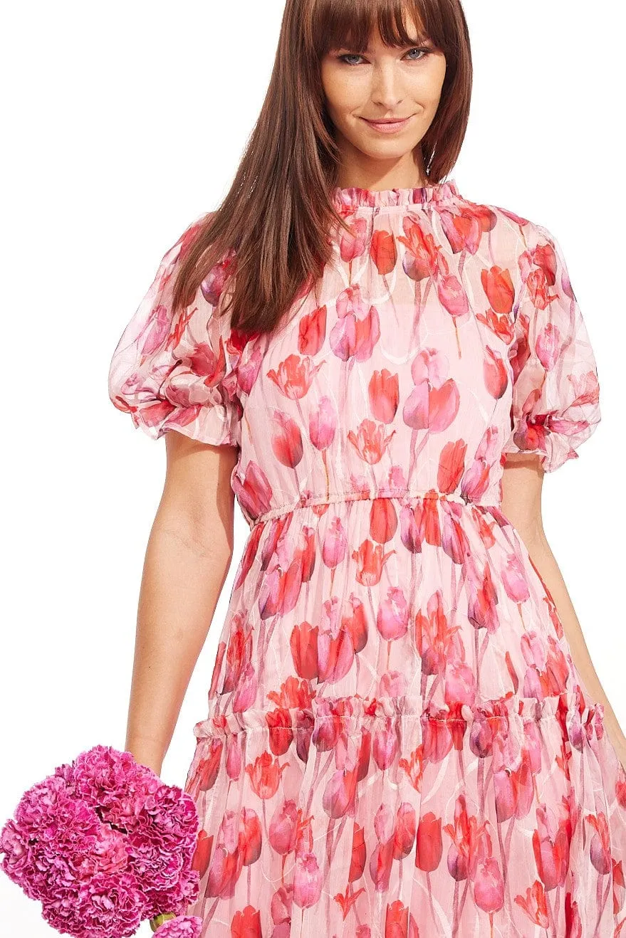 Alder Maxi Dress - Tickle Me Tulip Balloon-Sleeve