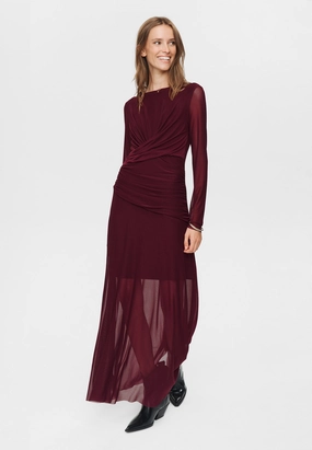 Soft and Cozy NUCIRRI MESH DRESS - Winetasting NUCIRRI MESH DRESS - Winetasting Soft cotton blend dress Perfect Design