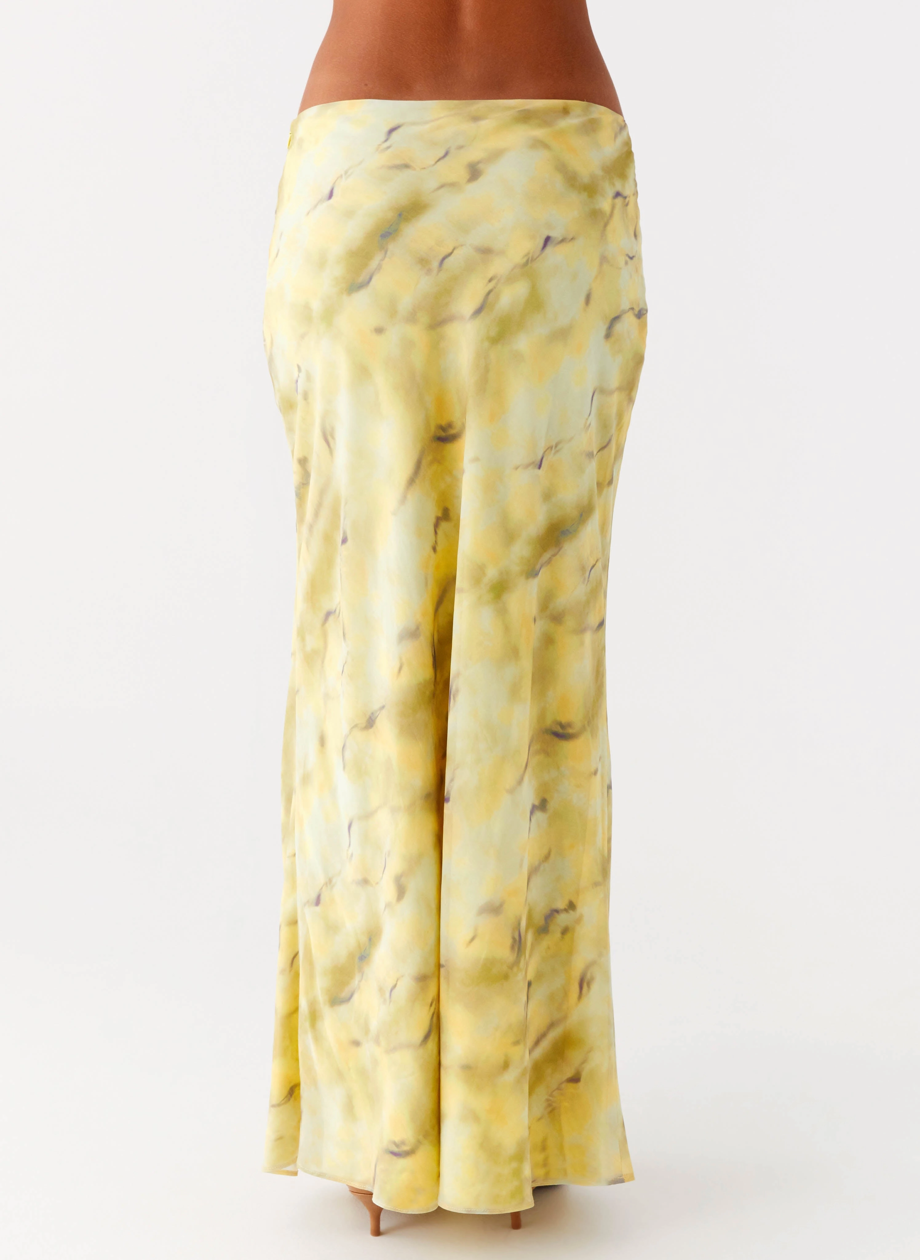 Kylo Low Rise Maxi Skirt - Yellow Tie Dye Festival Outfit