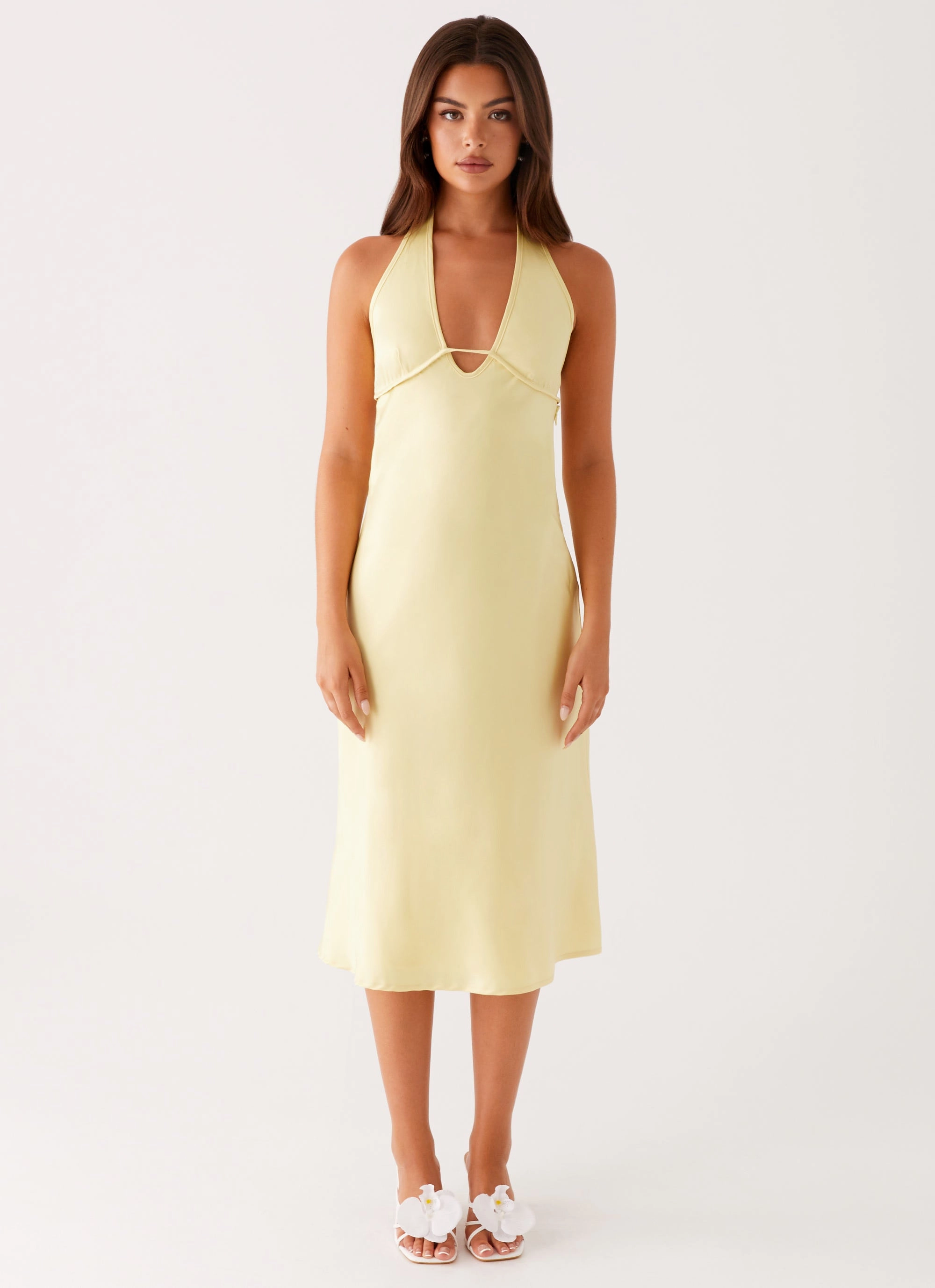 All Look Sophisticated Style Davies Midi Dress - Yellow