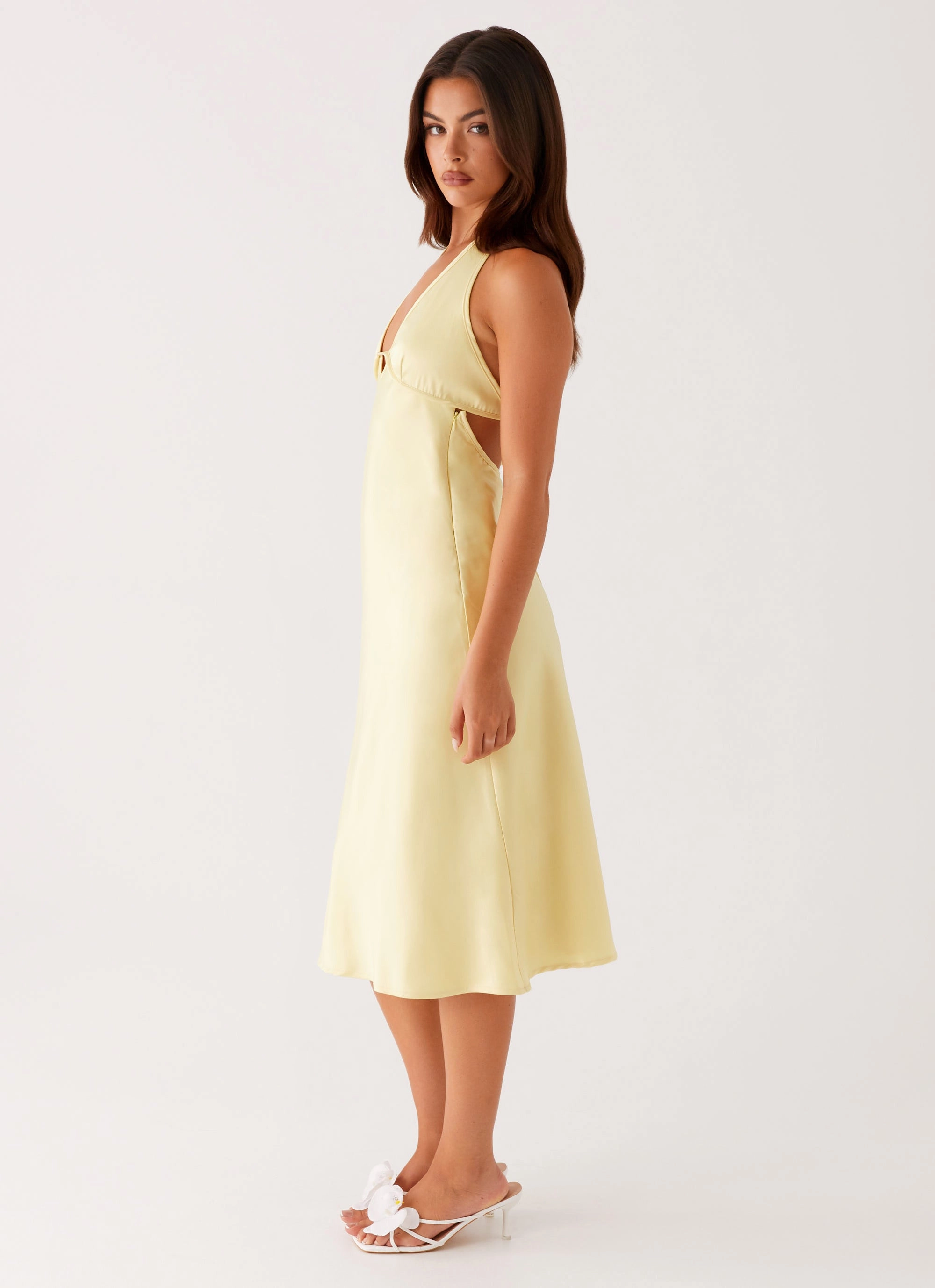Romantic date dress Davies Midi Dress - Yellow