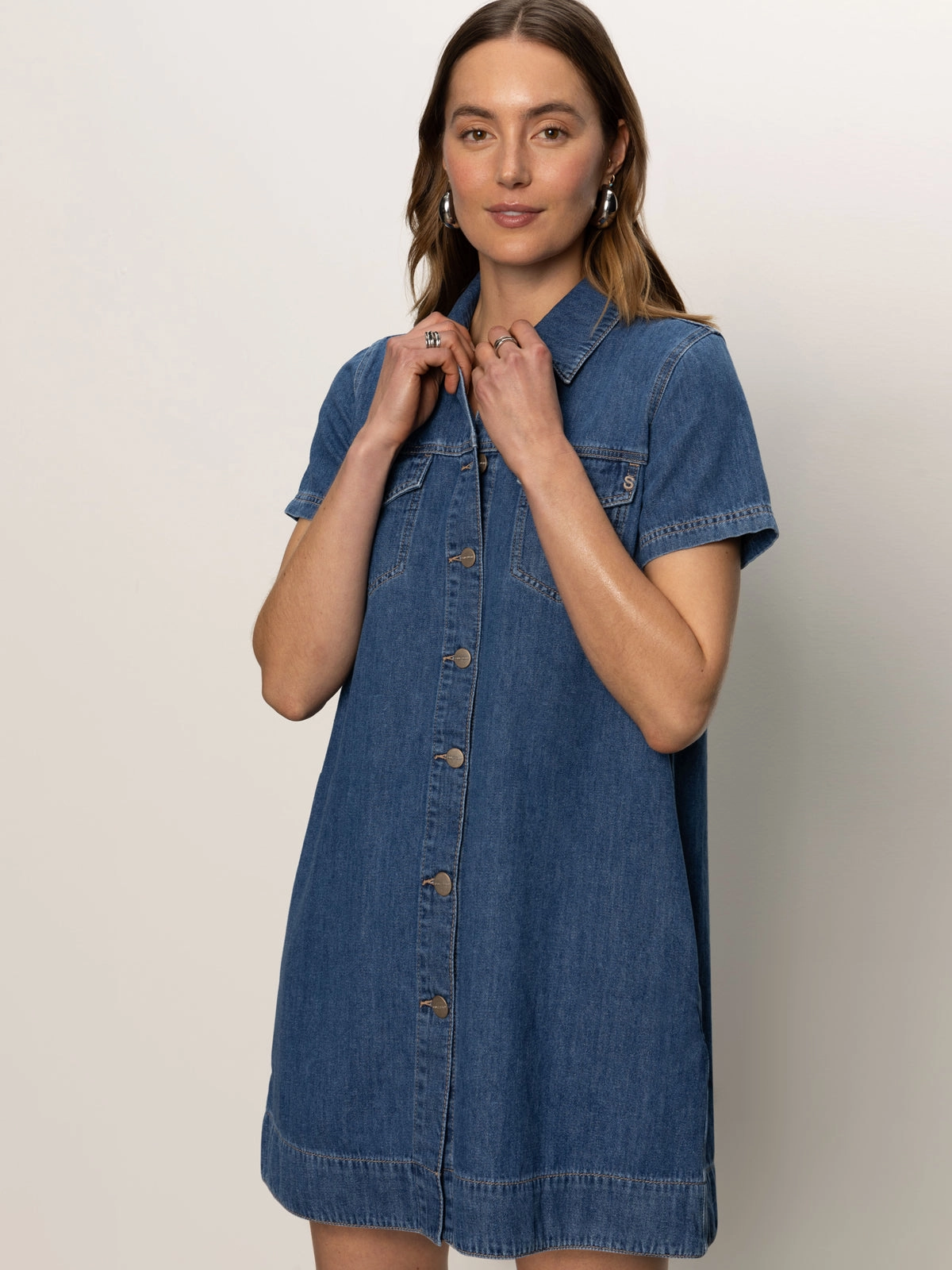 Denim Shiftdress Medium Wash New York Sleek Motion