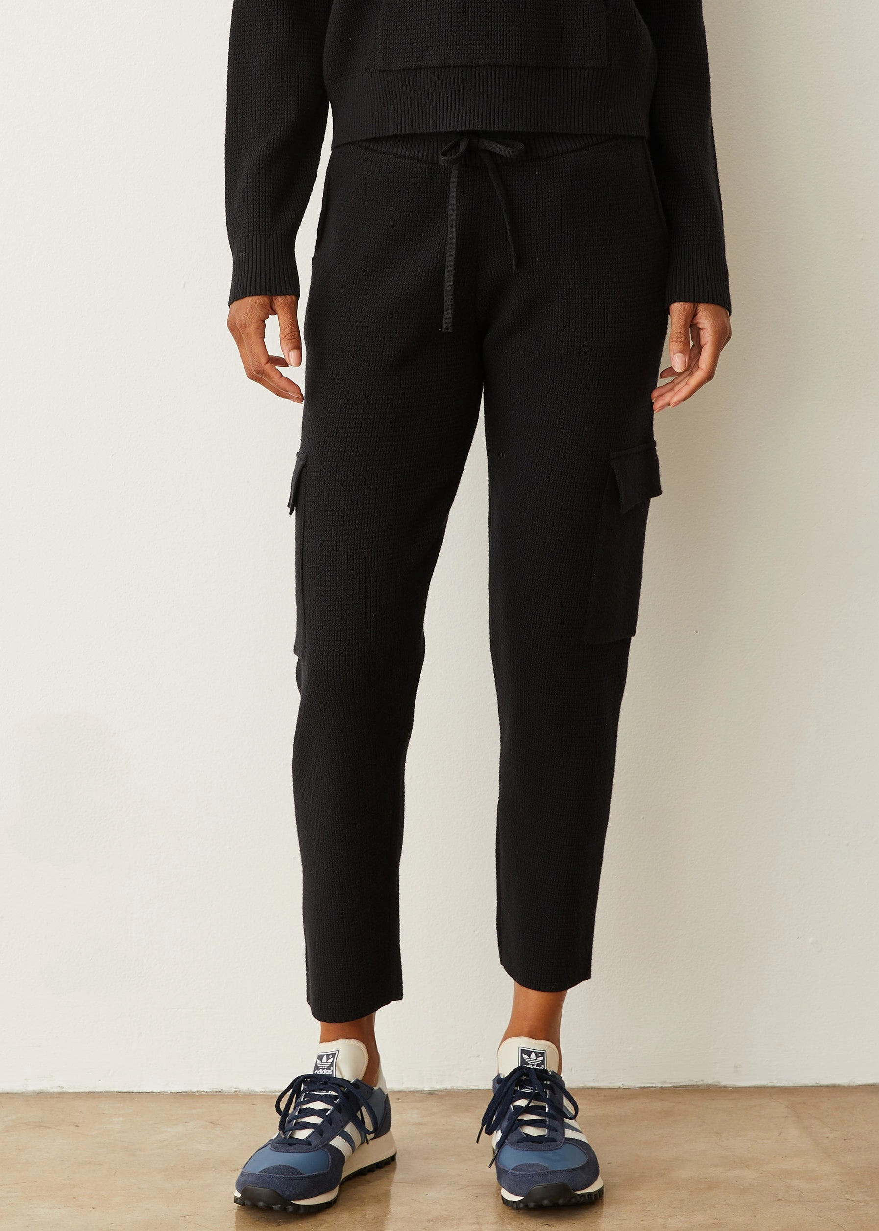 Quality Material Soft Knit Waffle Cargo Jogger