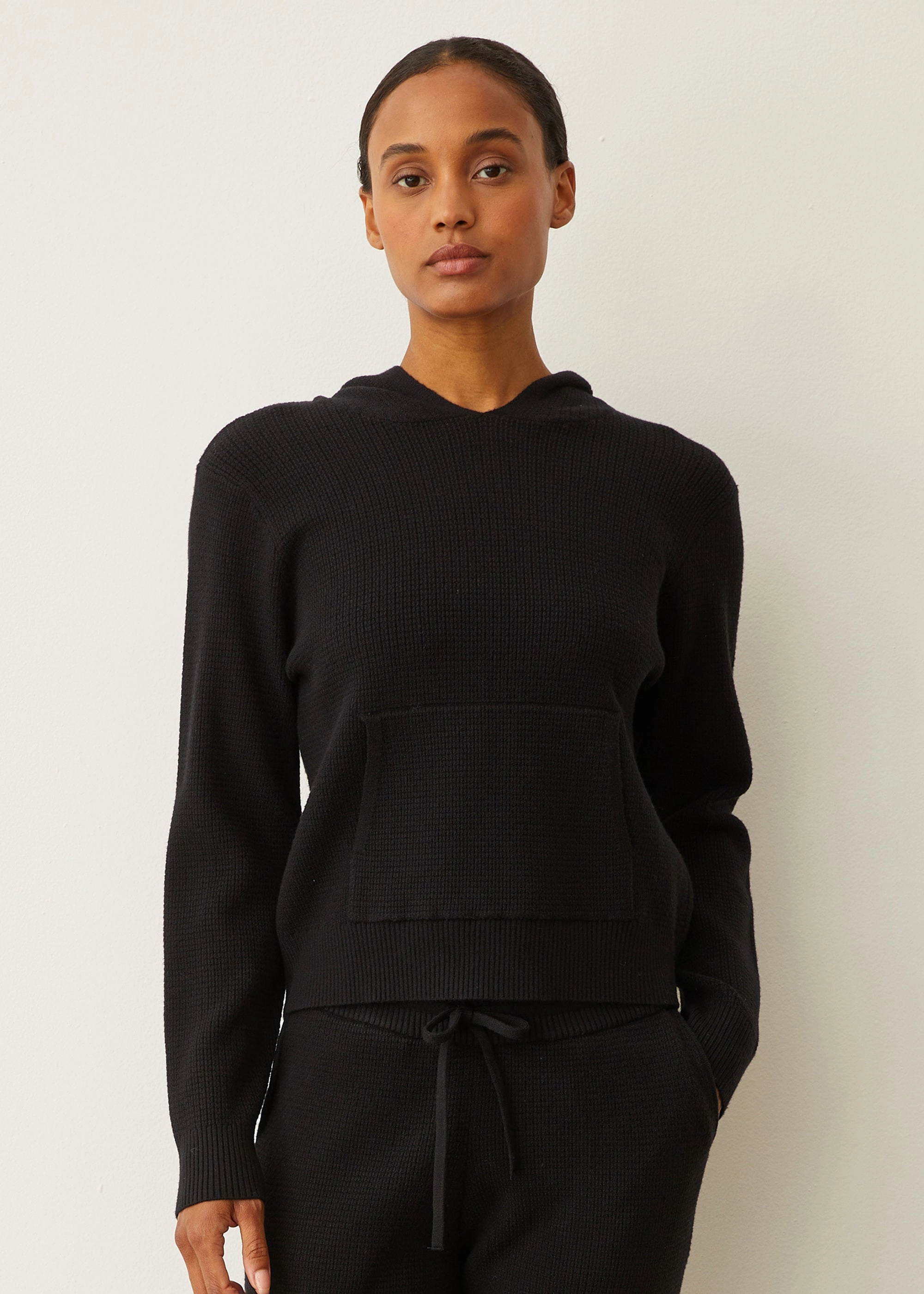 Soft Knit Waffle Kangaroo Pullover EasyCareFabric Elegant Look