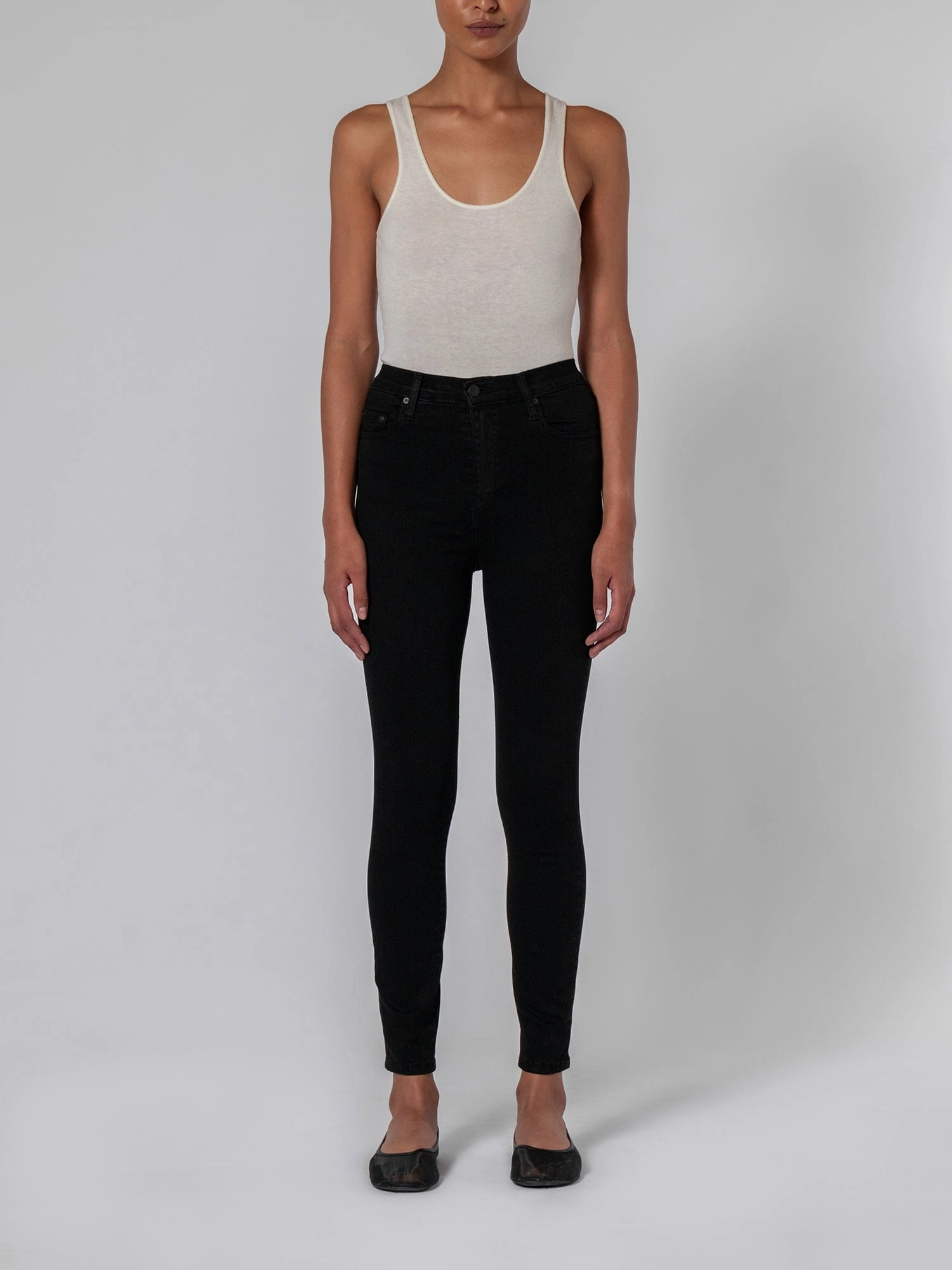 Minimal Fading Casual Look Siren Skinny Ankle Power Blk