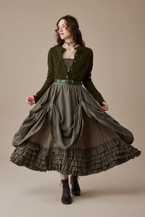 Soft Texture Anna 21 | Layered Linen Skirt (Adjustable) Non Bulky Design Anna 21 | Layered Linen Skirt (Adjustable)