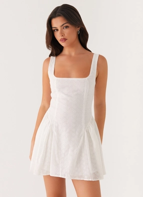 Soft Touch Look Alyssa Mini Dress - White Alyssa Mini Dress - White Silky-Feel