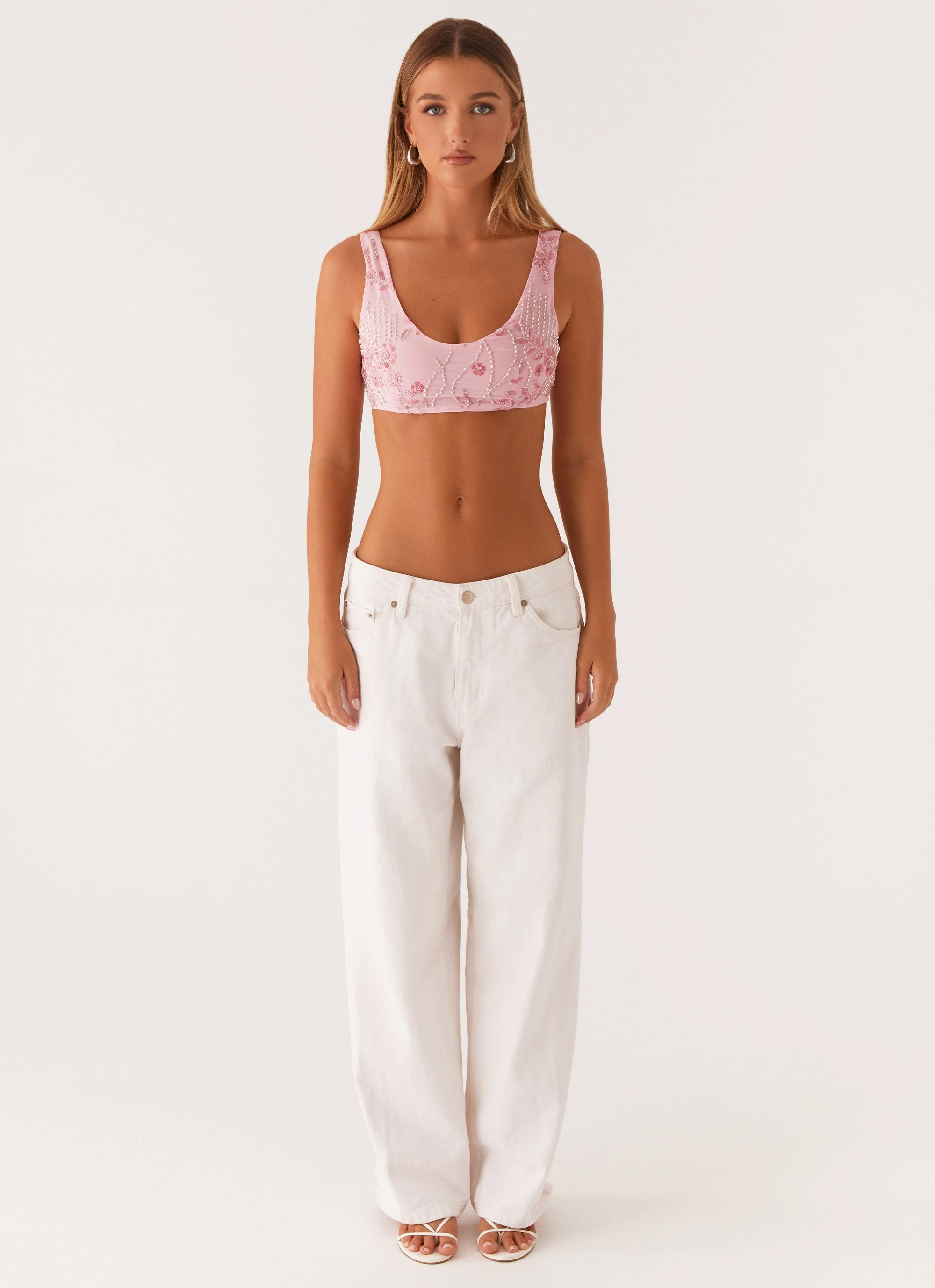 Stretch Technology Mercer Sequin Bralette - Pink