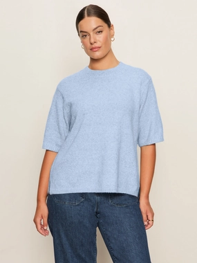 Soft Touch Texture Perfect Sweater Tee Blue Powder Extended Sizing Perfect Sweater Tee Blue Powder Extended Sizing AntiPilling Treatment Warm Classic