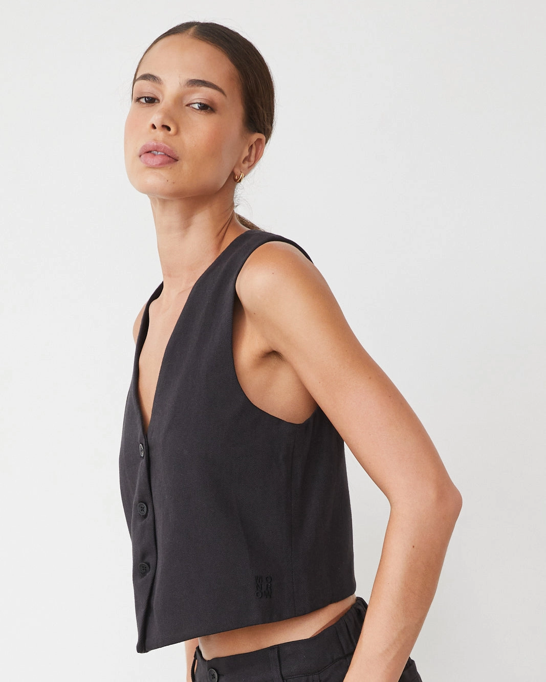 HiddenStoragePocket Soft Twill Relaxed Vest