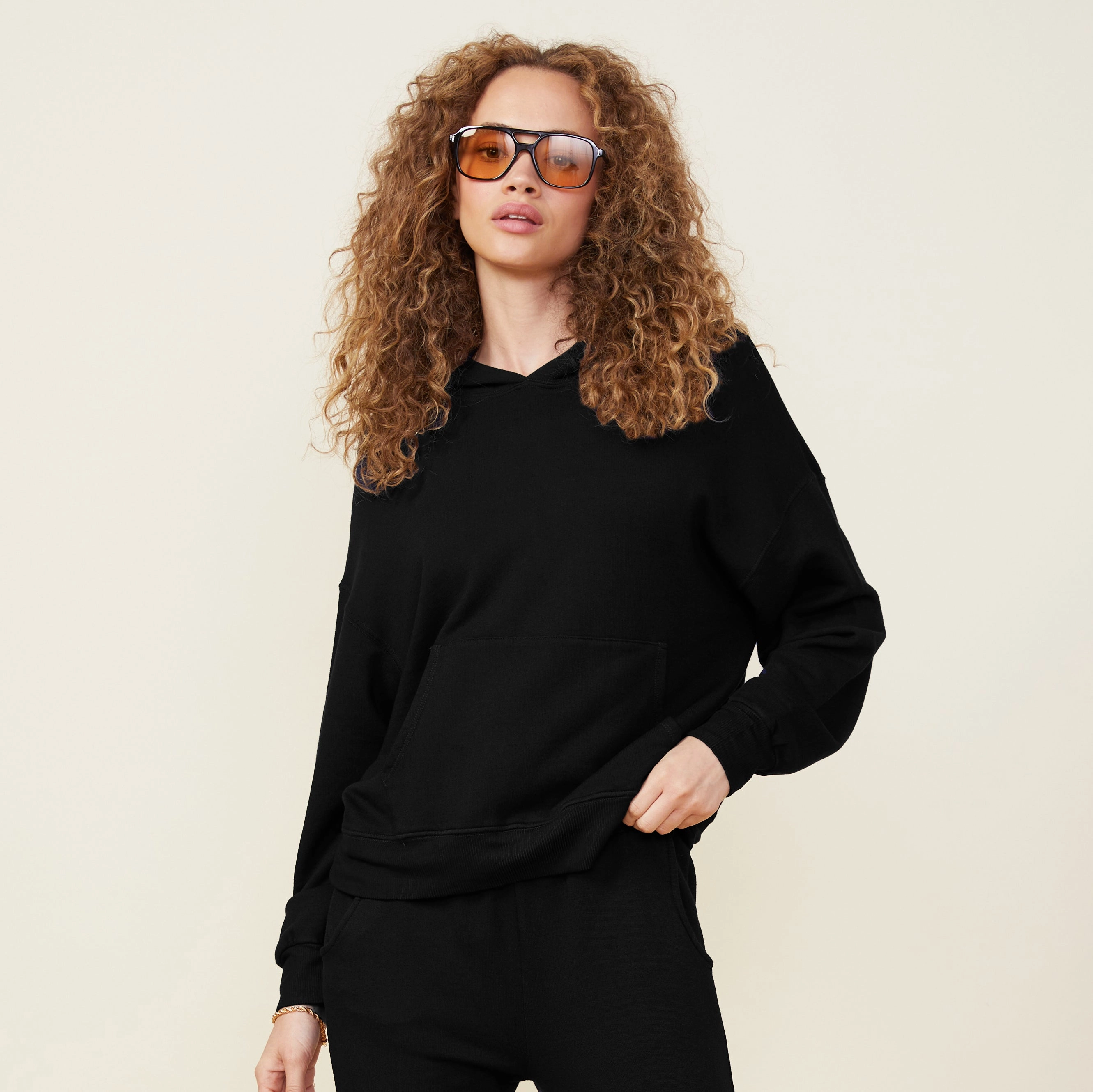 Hidden Storage Pocket Softfleece Slouchy Pullover
