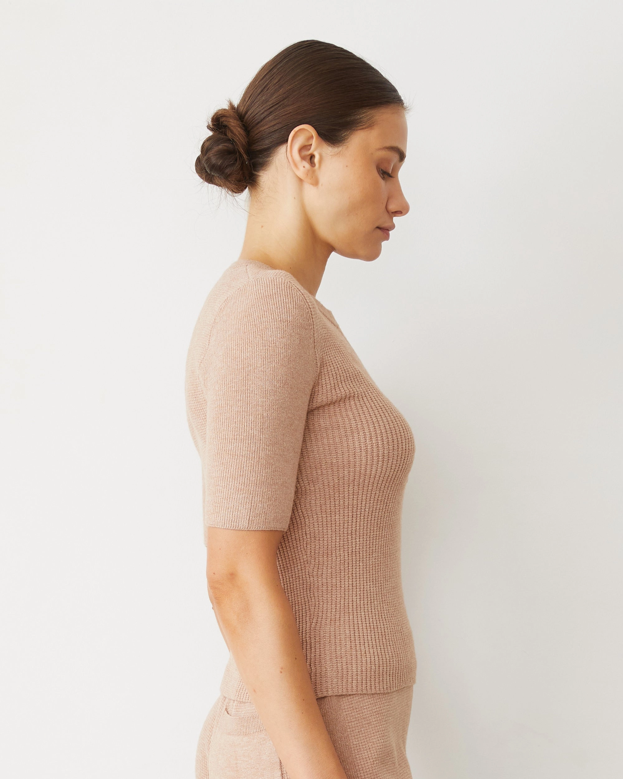 Softknit Rib Waffle Henley Easy to Wear