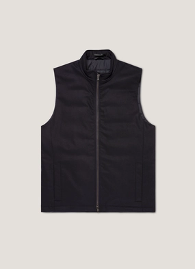 Softshell Material Men's Wool Cashmere Gilet in Navy teens' Trail Comfort Men's Wool Cashmere Gilet in Navy