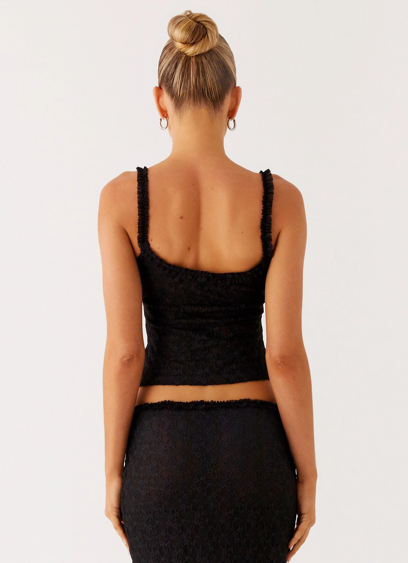 Ophira Cami Top - Black Quick Dry Fabric