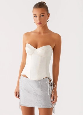SoftTouchFinish Radar Satin Corset - Ivory Radar Satin Corset - Ivory Stylish Dress Basic Wardrobe
