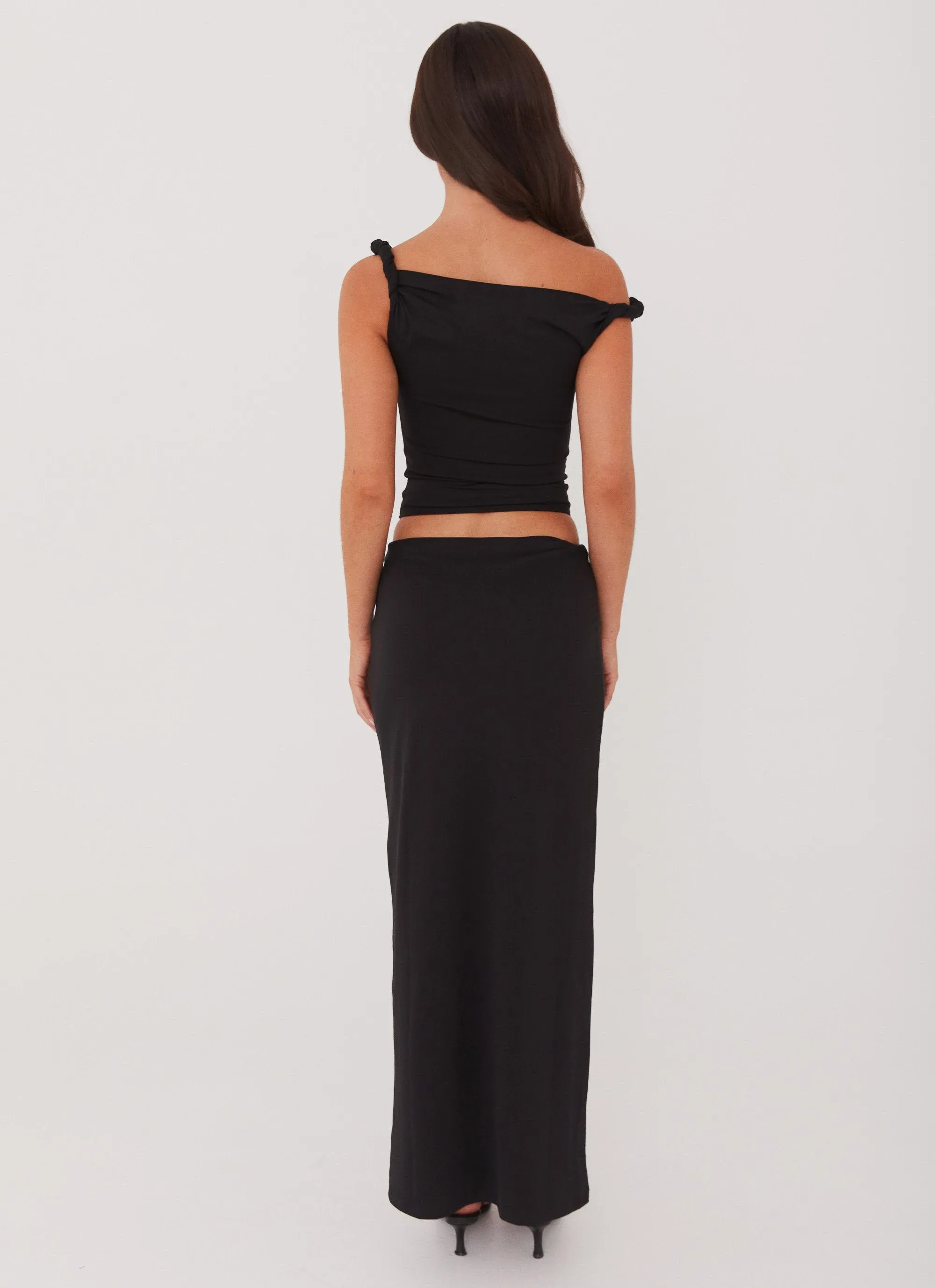 Solace Soul Maxi Skirt - Black Relaxed Look NonBindingWaistline