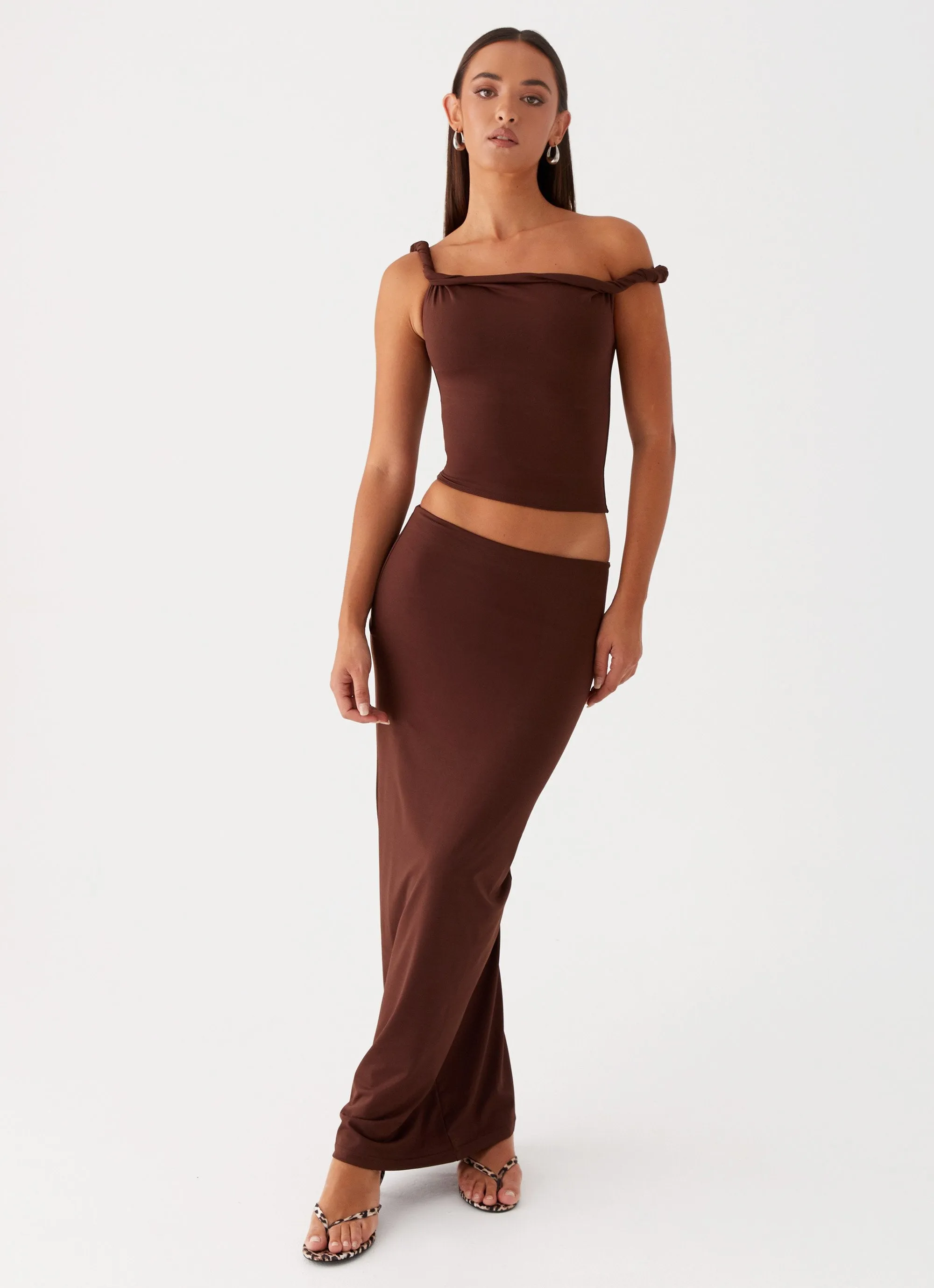 Solace Soul Maxi Skirt - Chocolate Timeless Layers