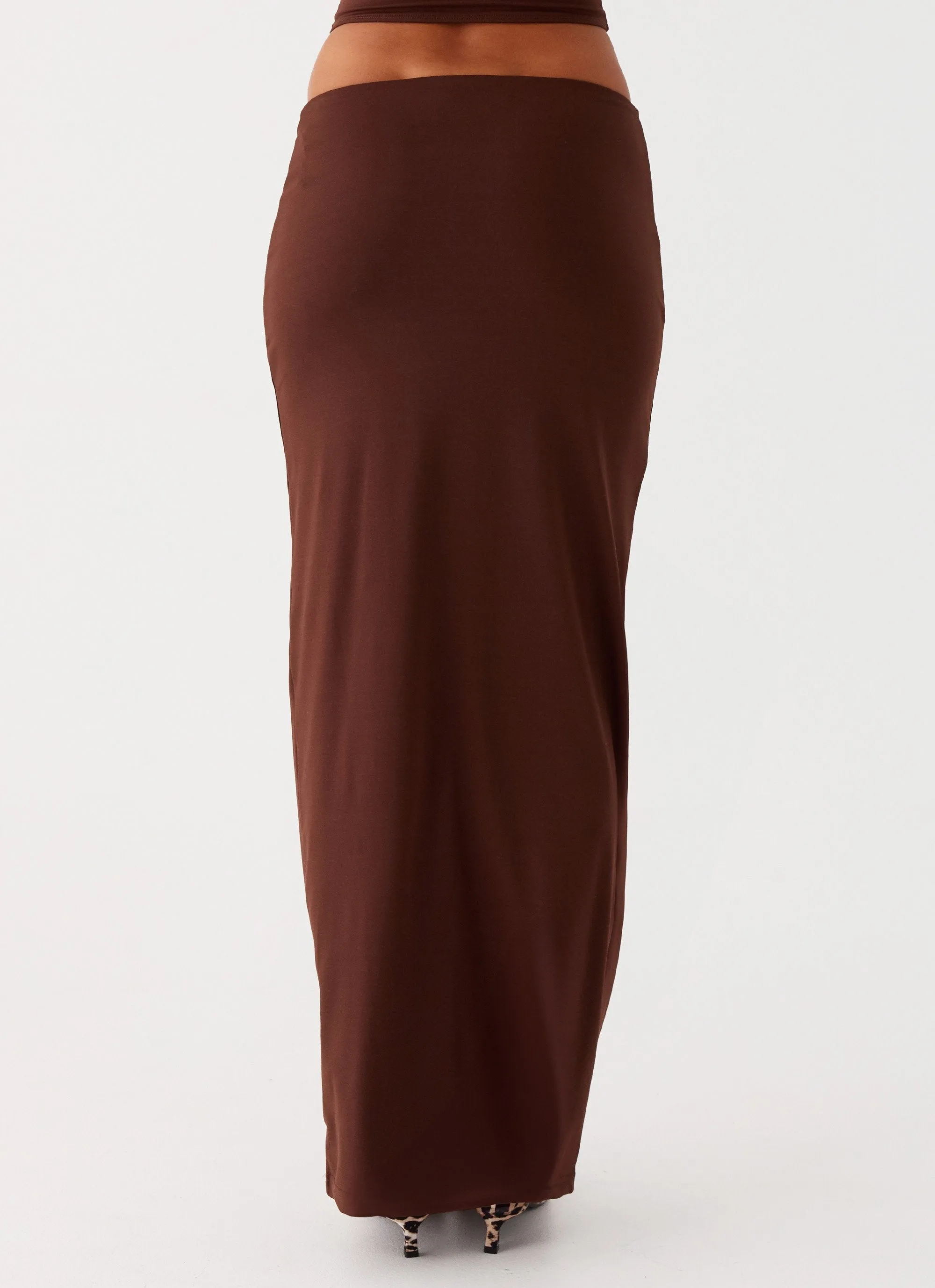 Lightweight Weave Sporty Layers Solace Soul Maxi Skirt - Chocolate