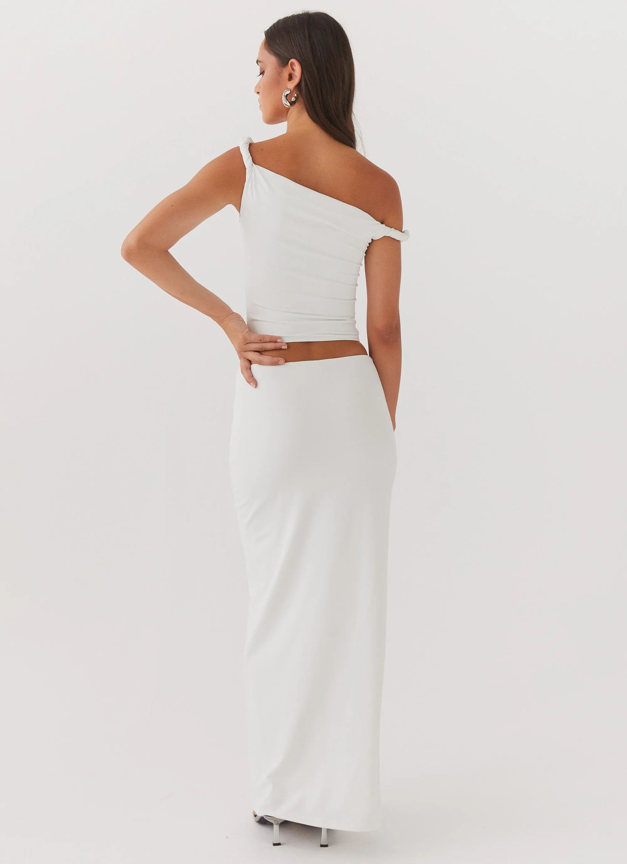 Soft Structure Functional Waist Solace Soul Maxi Skirt - Ivory