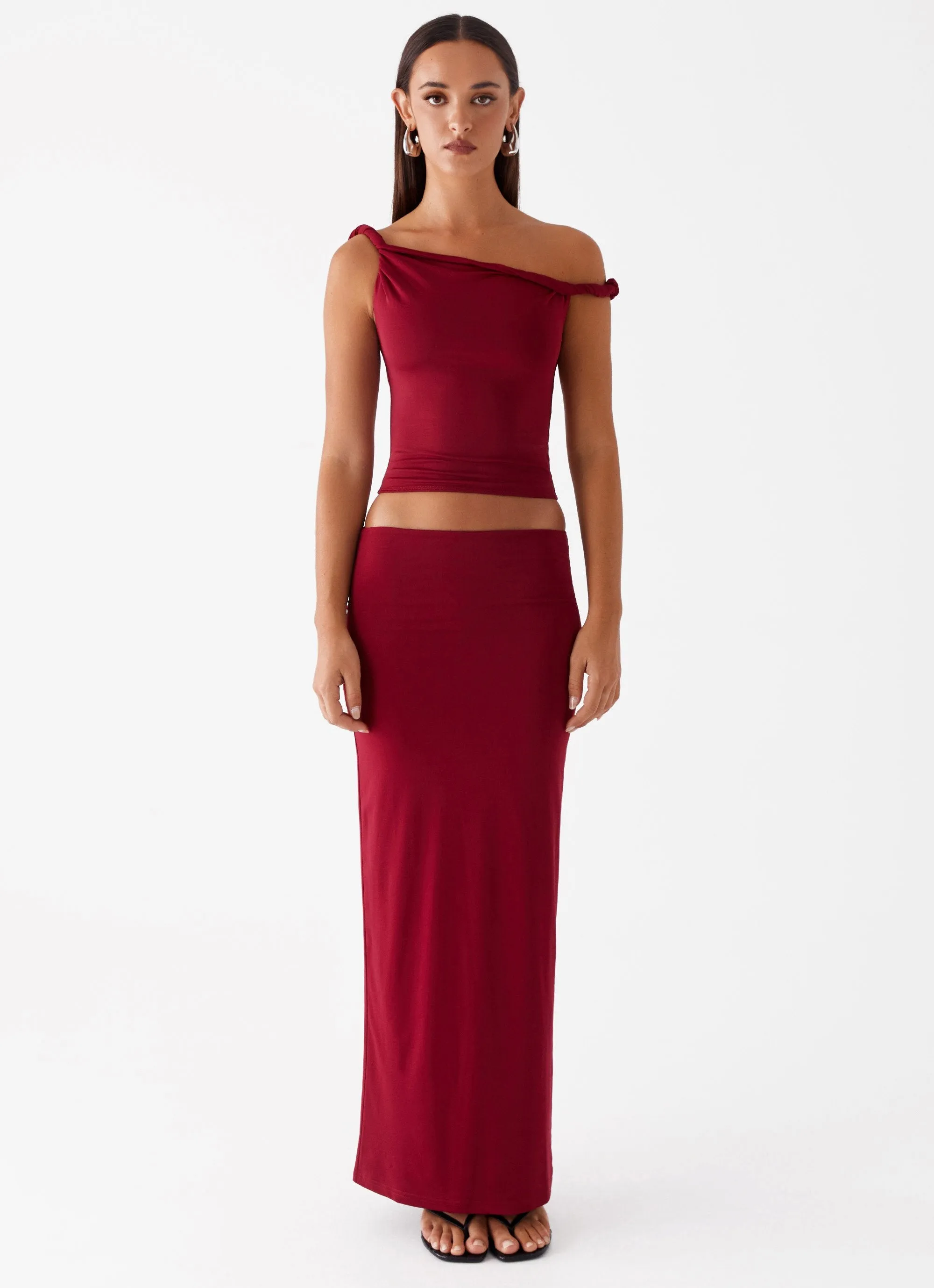Hidden pockets Solace Soul Maxi Skirt - Maroon