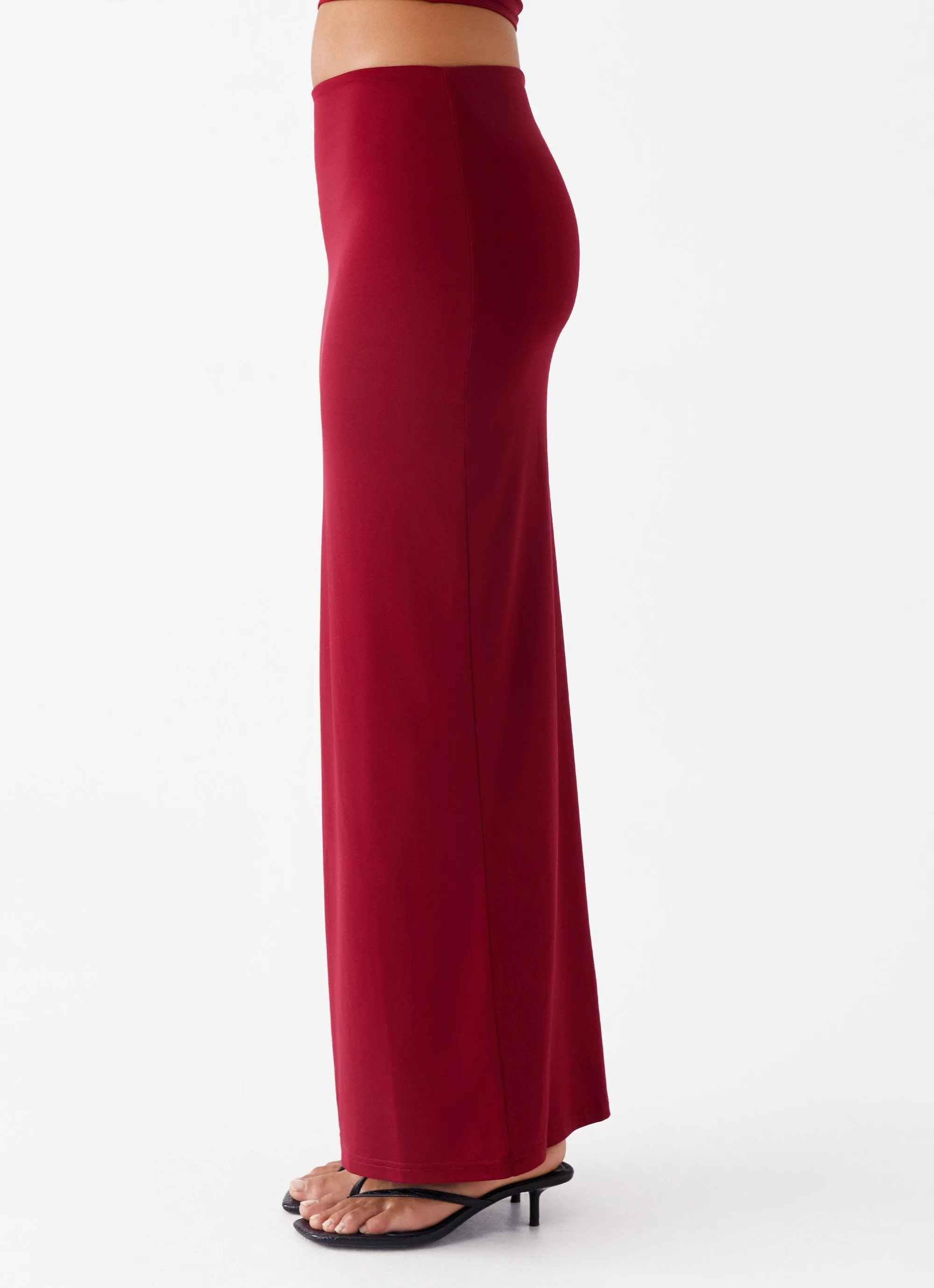 Solace Soul Maxi Skirt - Maroon Freedom Move
