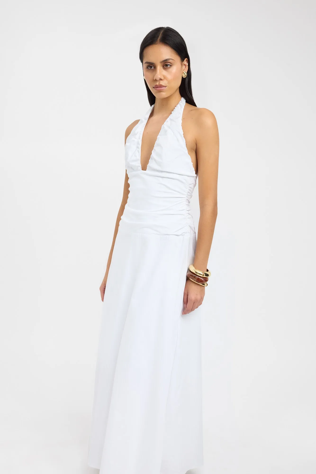 Standout Feature Silky Drape Solana Low Cut Dress