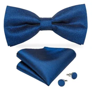 Solid Blue Matching Bowtie Set (3pc)
