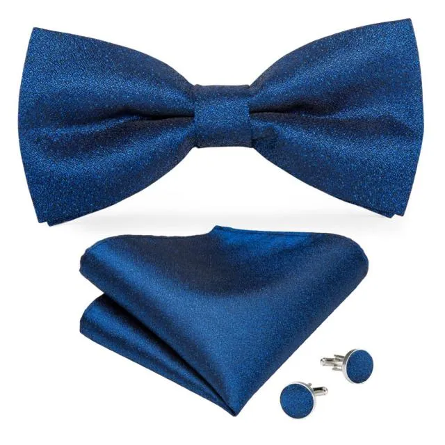 Solid Blue Matching Bowtie Set (3pc)