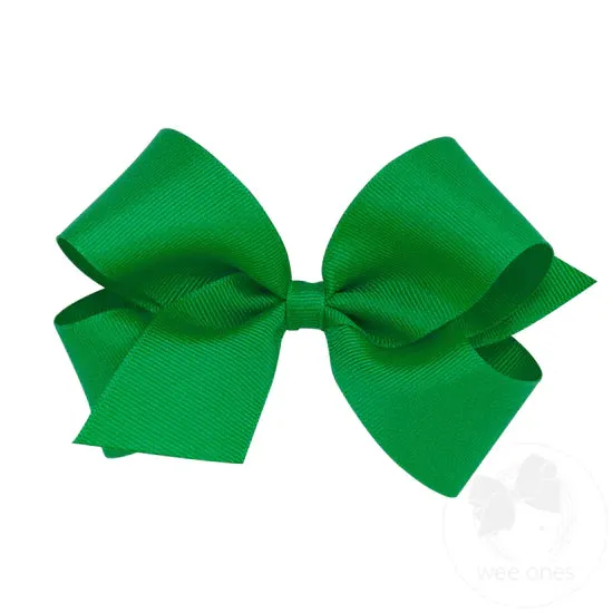 Solid Grosgrain Bow-GRN