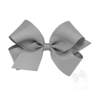 Solid Grosgrain Bow - GRY